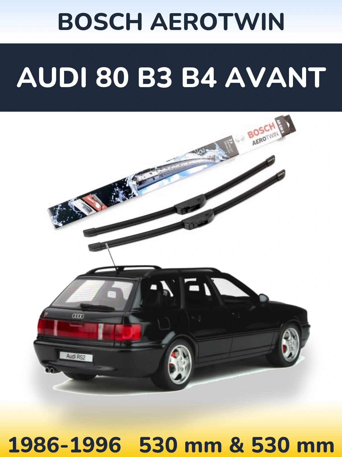 Torkarblad BOSCH AeroTwin för Audi 80 B3 B4 Avant