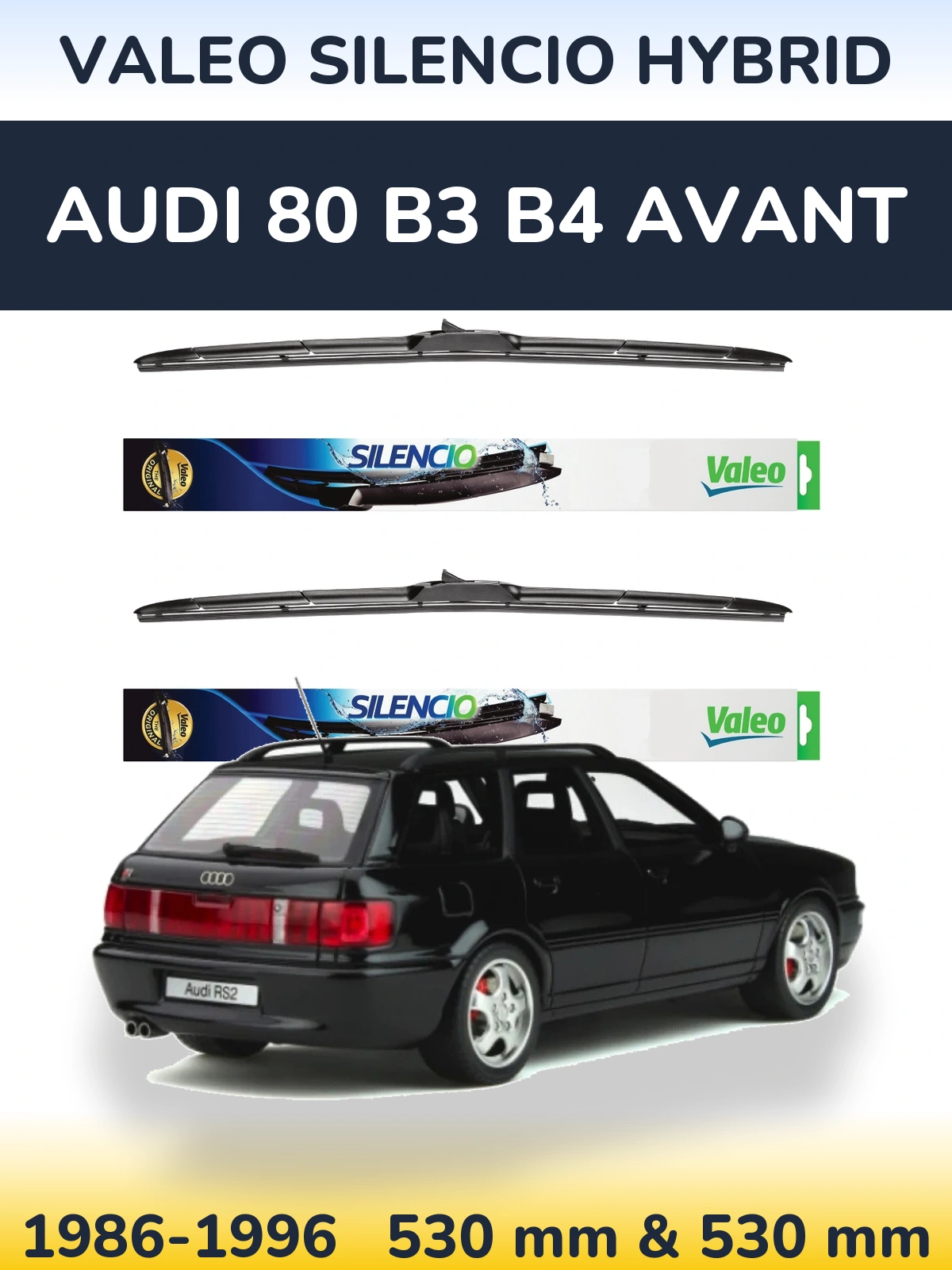 Torkarblad Valeo Silencio Hybrid för Audi 80 B3 B4 Avant