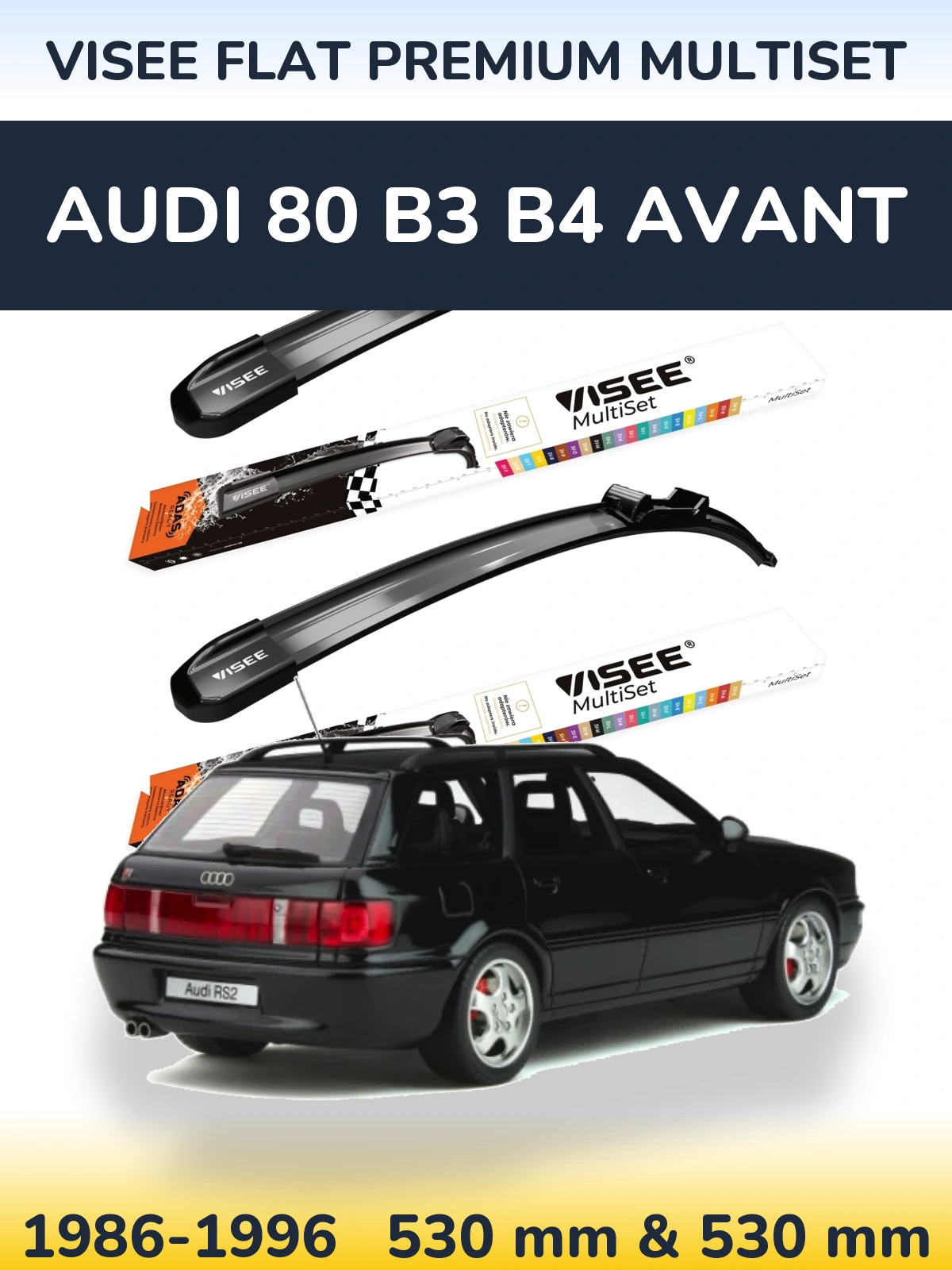 Torkarblad VISEE FLAT PREMIUM MultiSet för Audi 80 B3 B4 Avant
