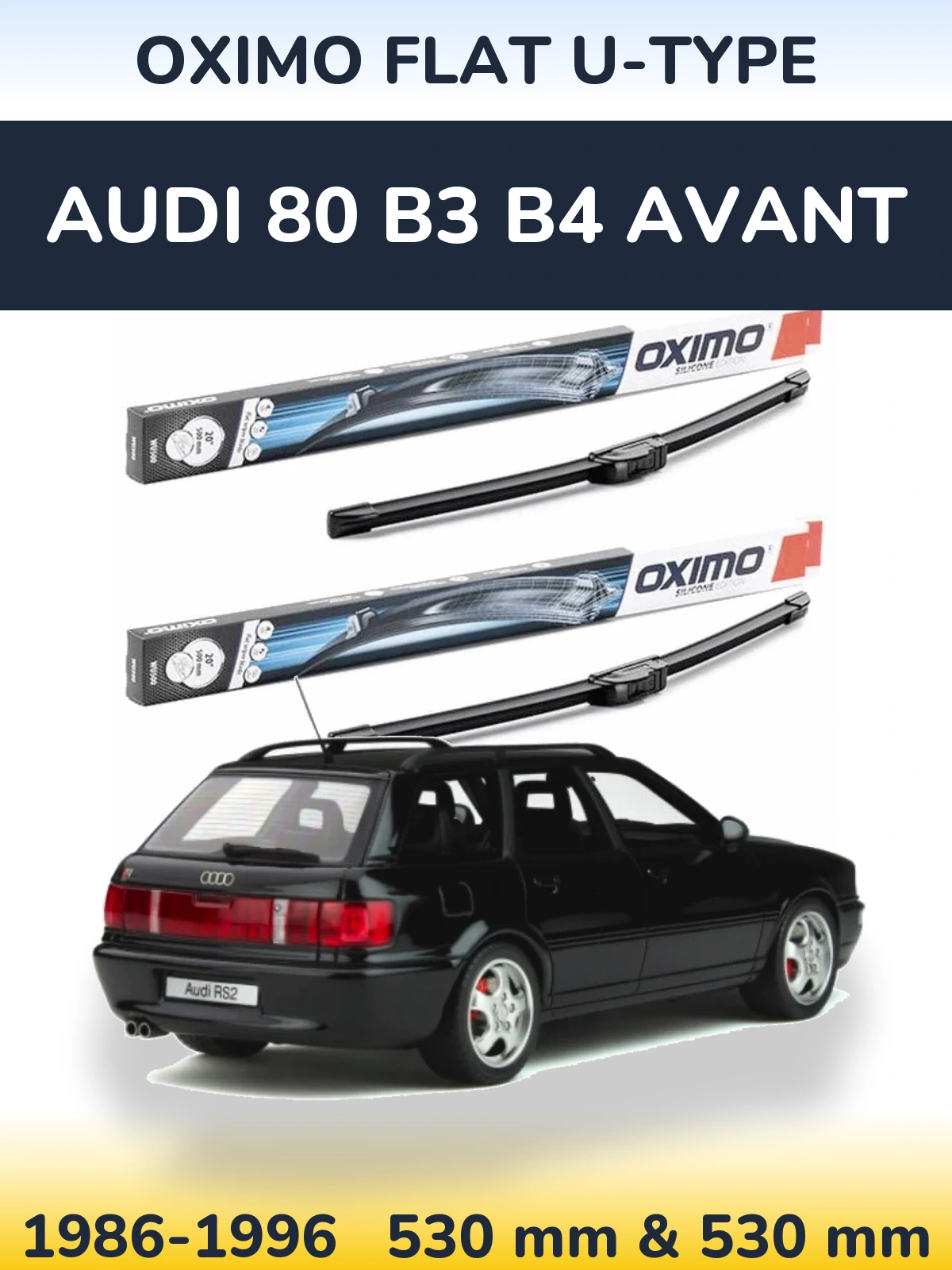 Torkarblad Oximo Flat U-type för Audi 80 B3 B4 Avant