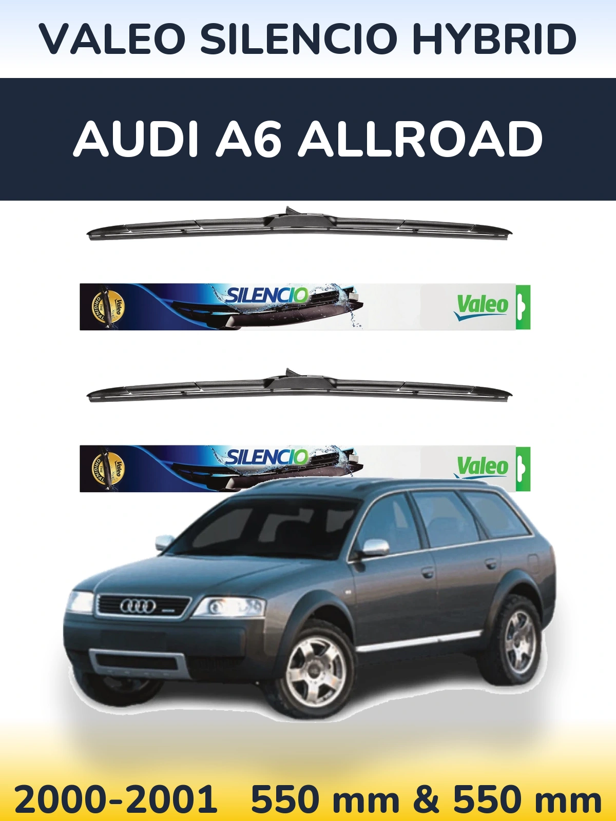 Torkarblad Valeo Silencio Hybrid för Audi A6 Allroad