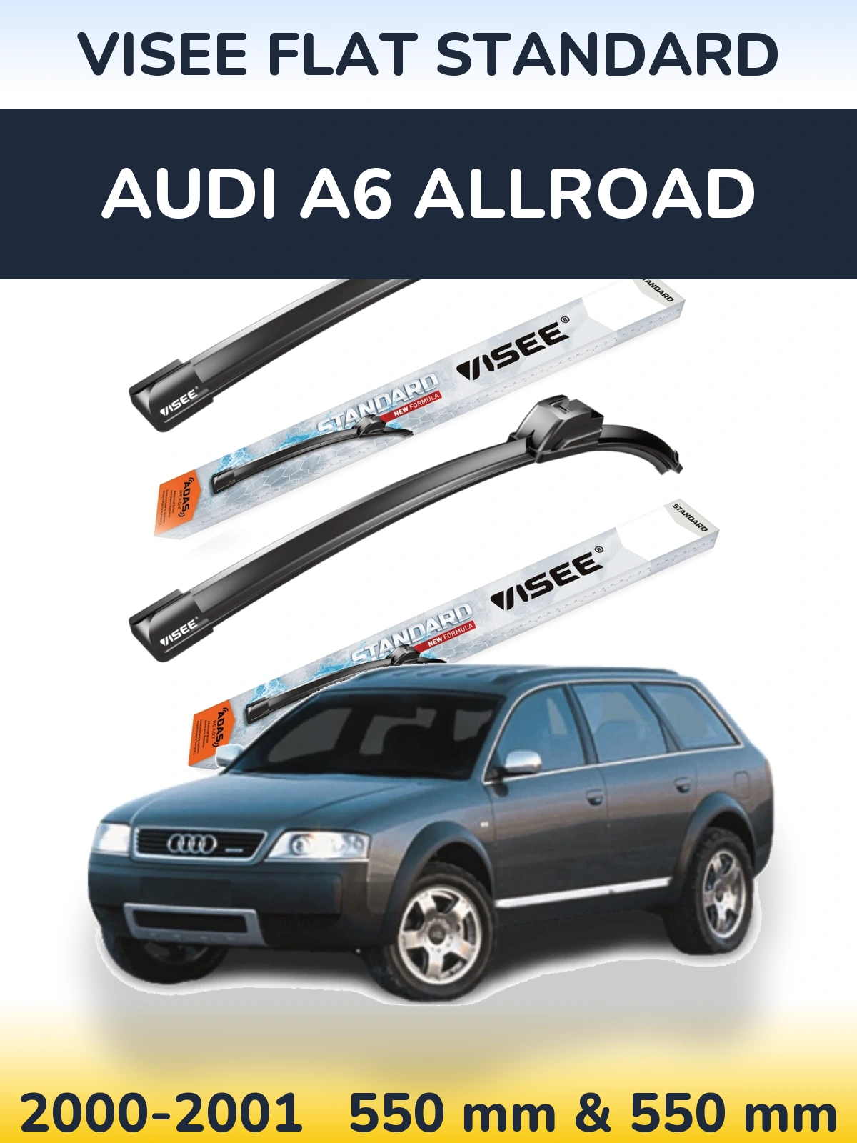 Torkarblad VISEE FLAT STANDARD för Audi A6 Allroad