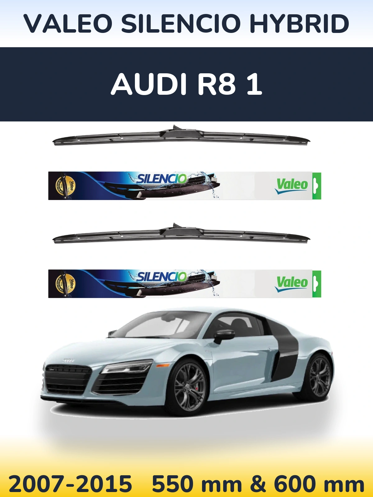 Torkarblad Valeo Silencio Hybrid för Audi R8 1