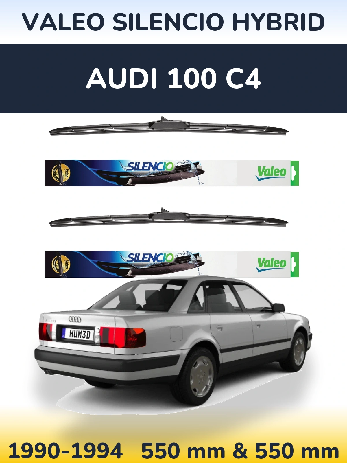 Torkarblad Valeo Silencio Hybrid för Audi 100 C4