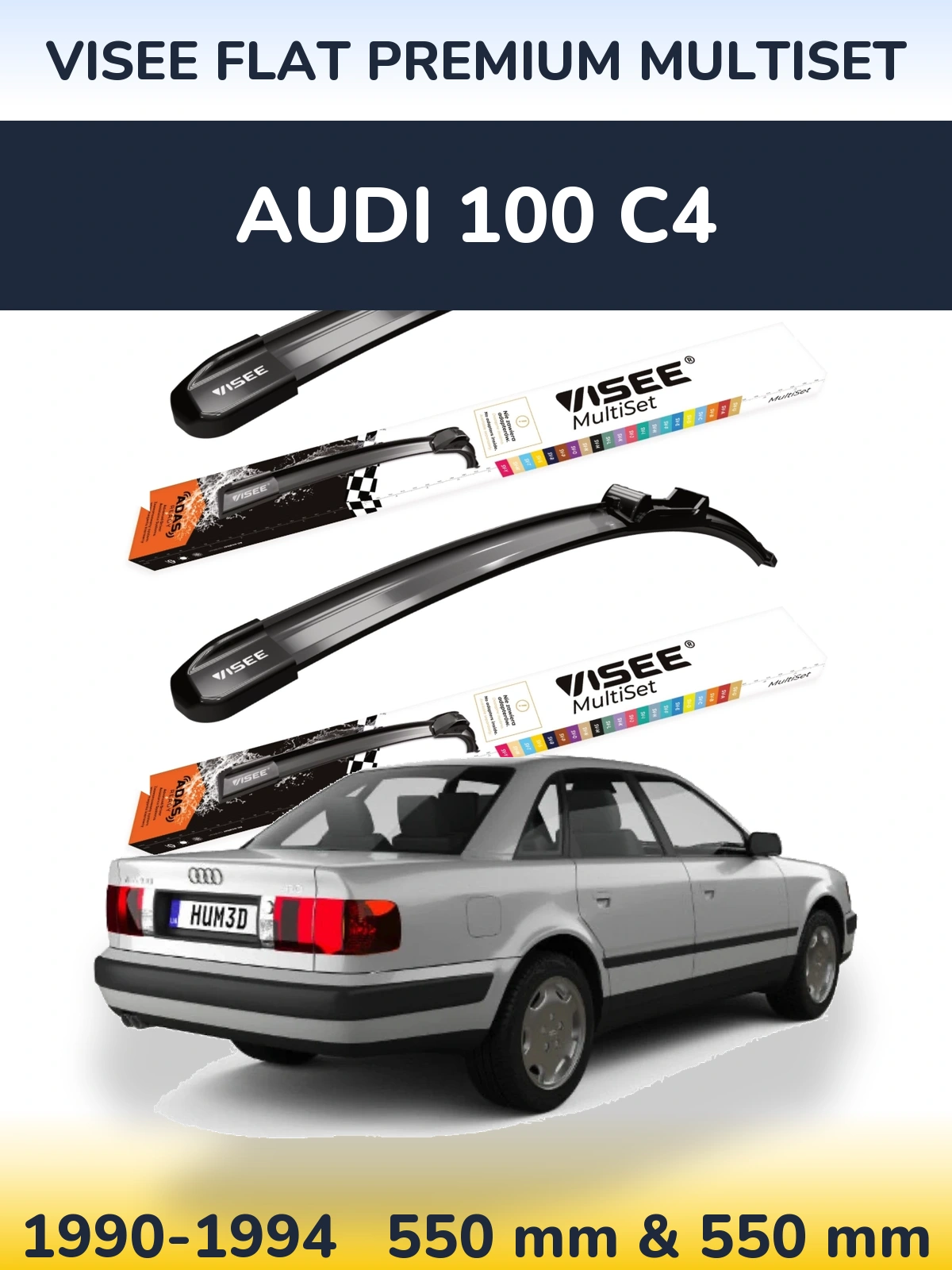 Torkarblad VISEE FLAT PREMIUM MultiSet för Audi 100 C4