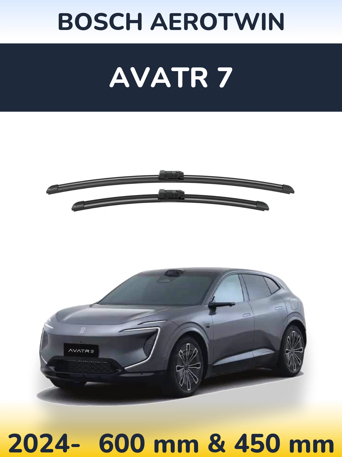 Комплект передніх щіток BOSCH AeroTwin 600 & 450 мм для Avatr 7 2024-2026