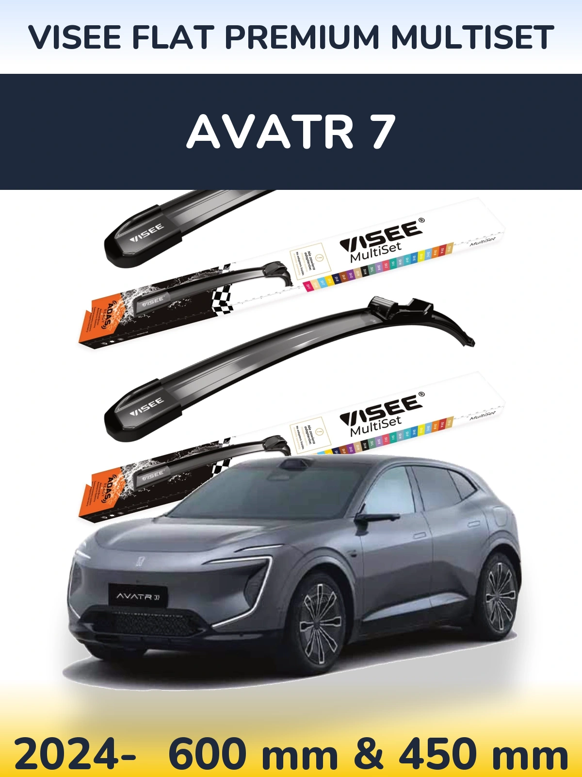 Torkarblad VISEE FLAT PREMIUM MultiSet för Avatr 7