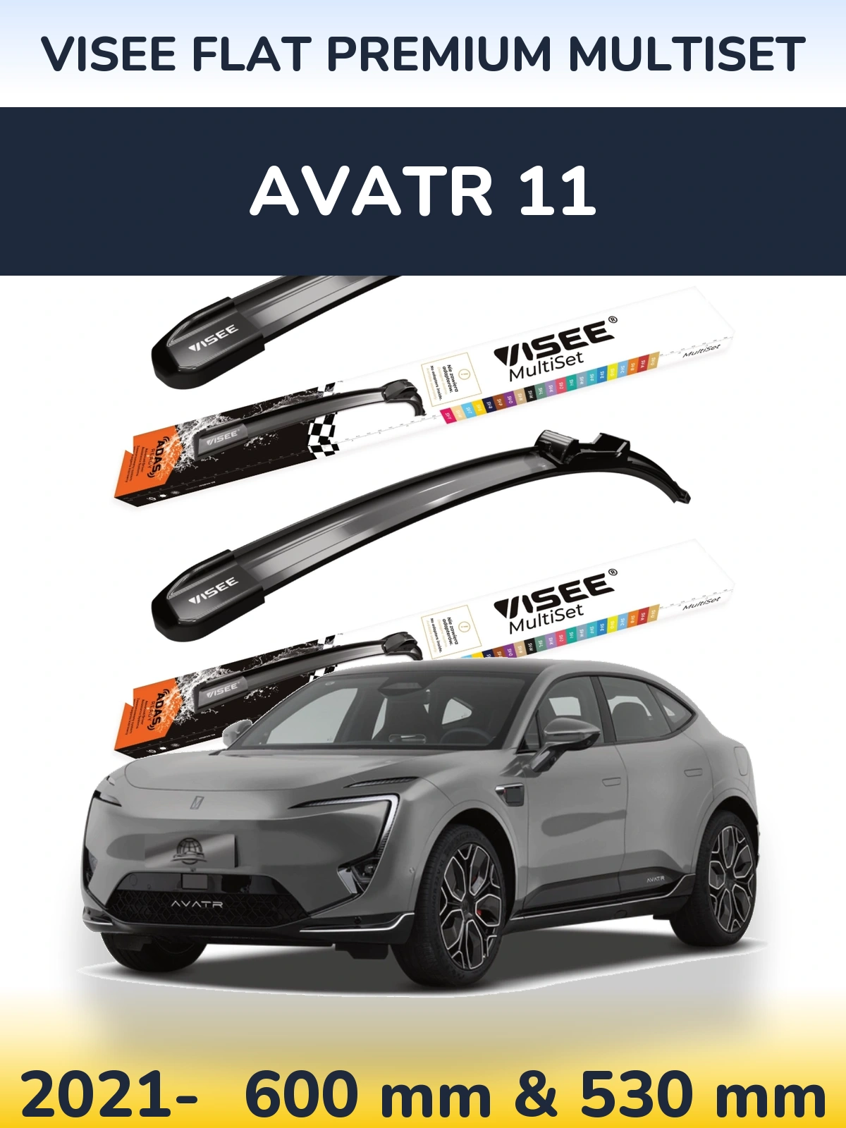 Torkarblad VISEE FLAT PREMIUM MultiSet för Avatr 11