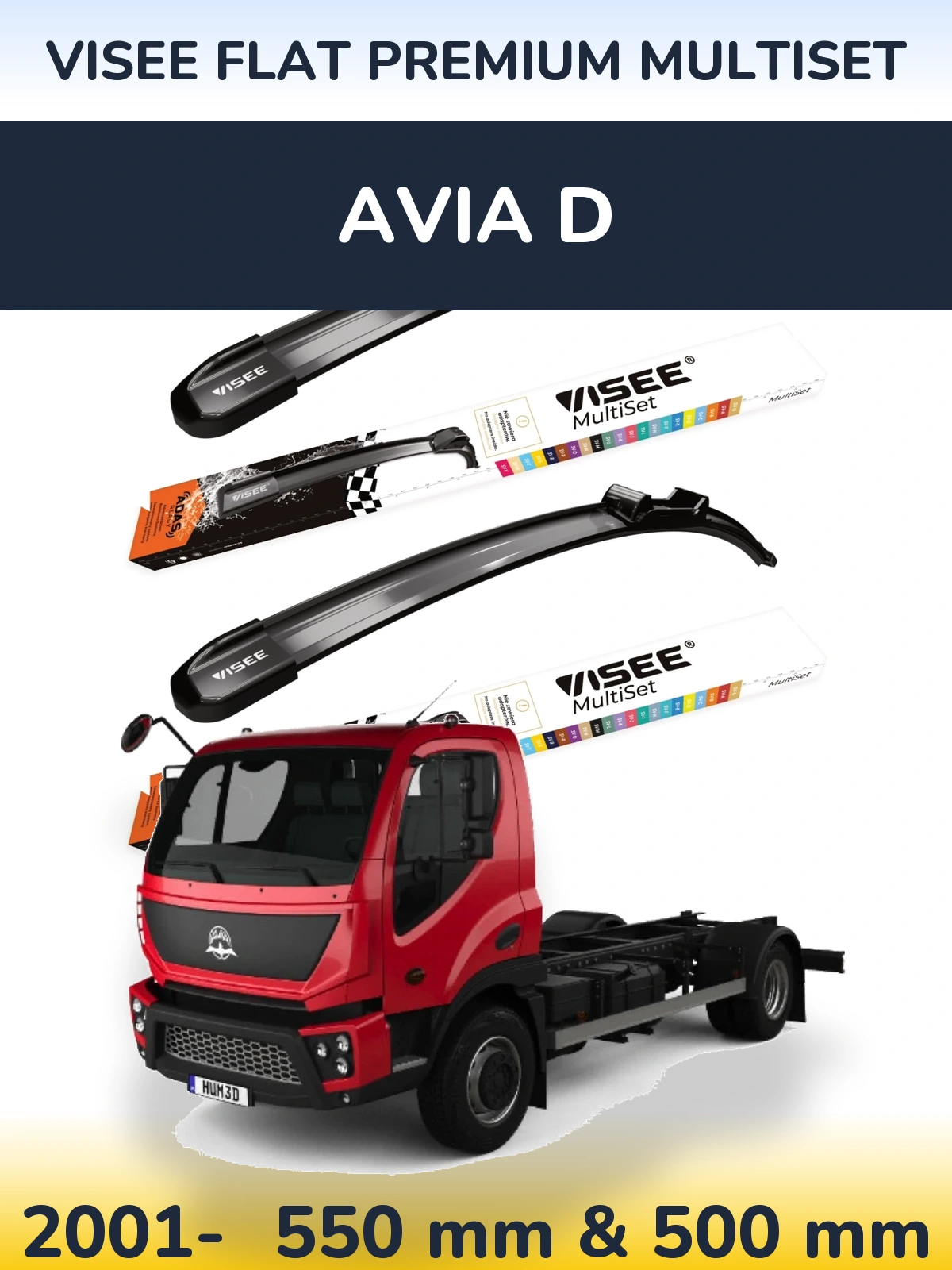 Torkarblad VISEE FLAT PREMIUM MultiSet för Avia D