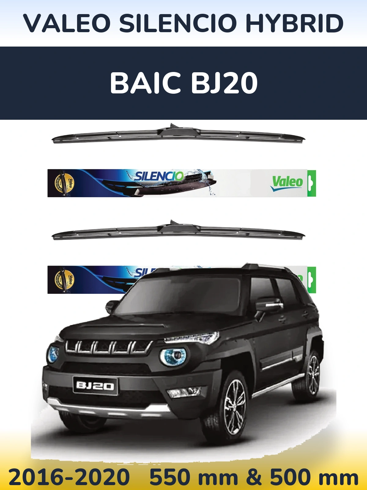 Torkarblad Valeo Silencio Hybrid för BAIC BJ20