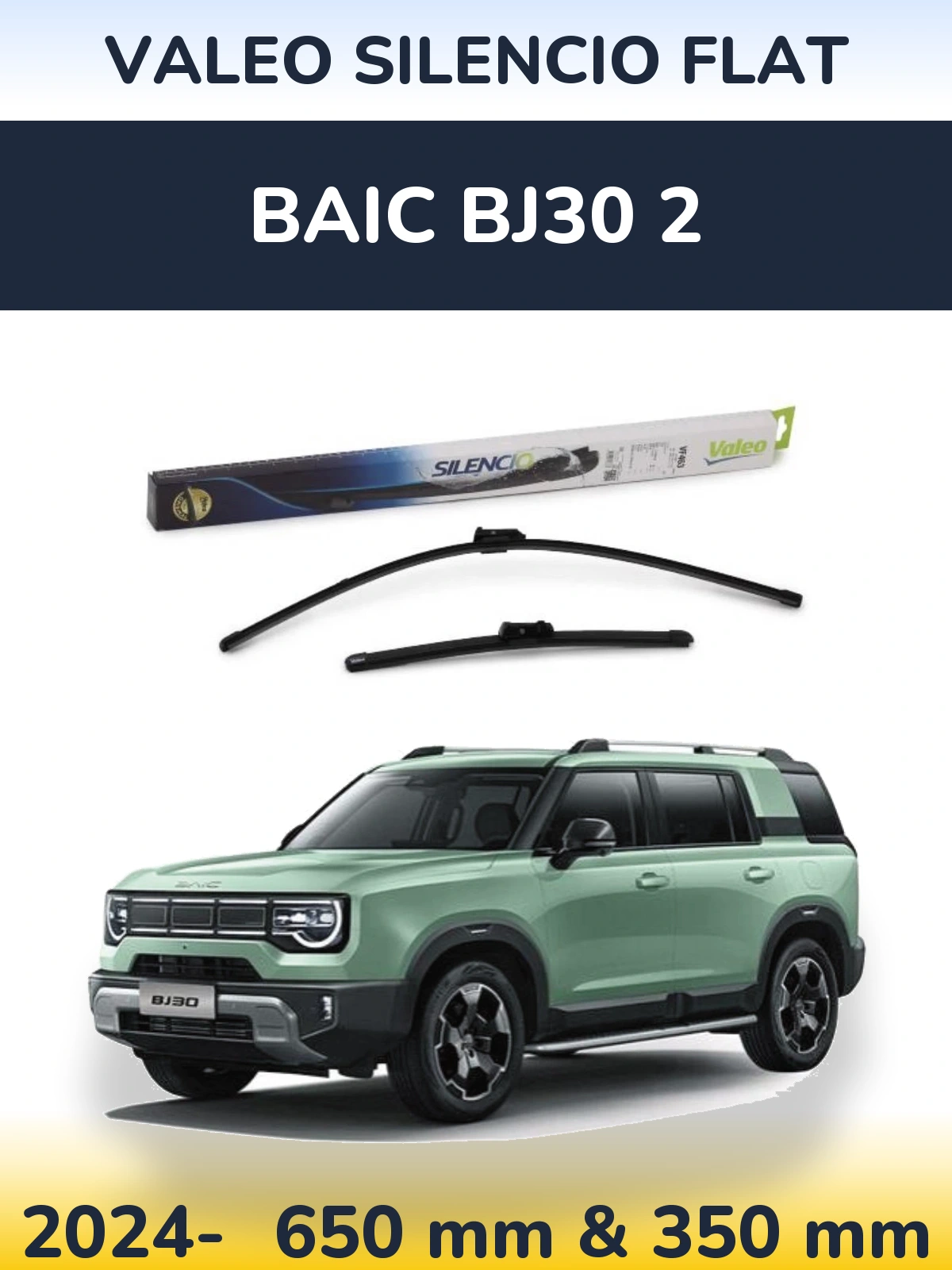 Torkarblad Valeo Silencio Flat för BAIC BJ30 2