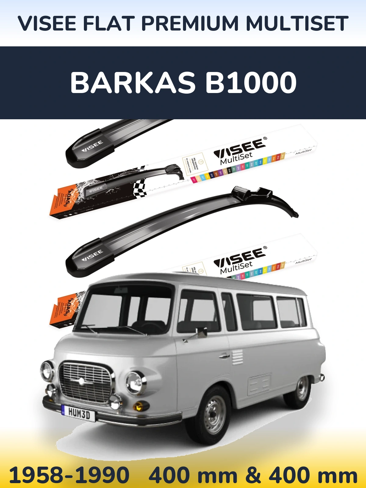 Torkarblad VISEE FLAT PREMIUM MultiSet för Barkas B1000