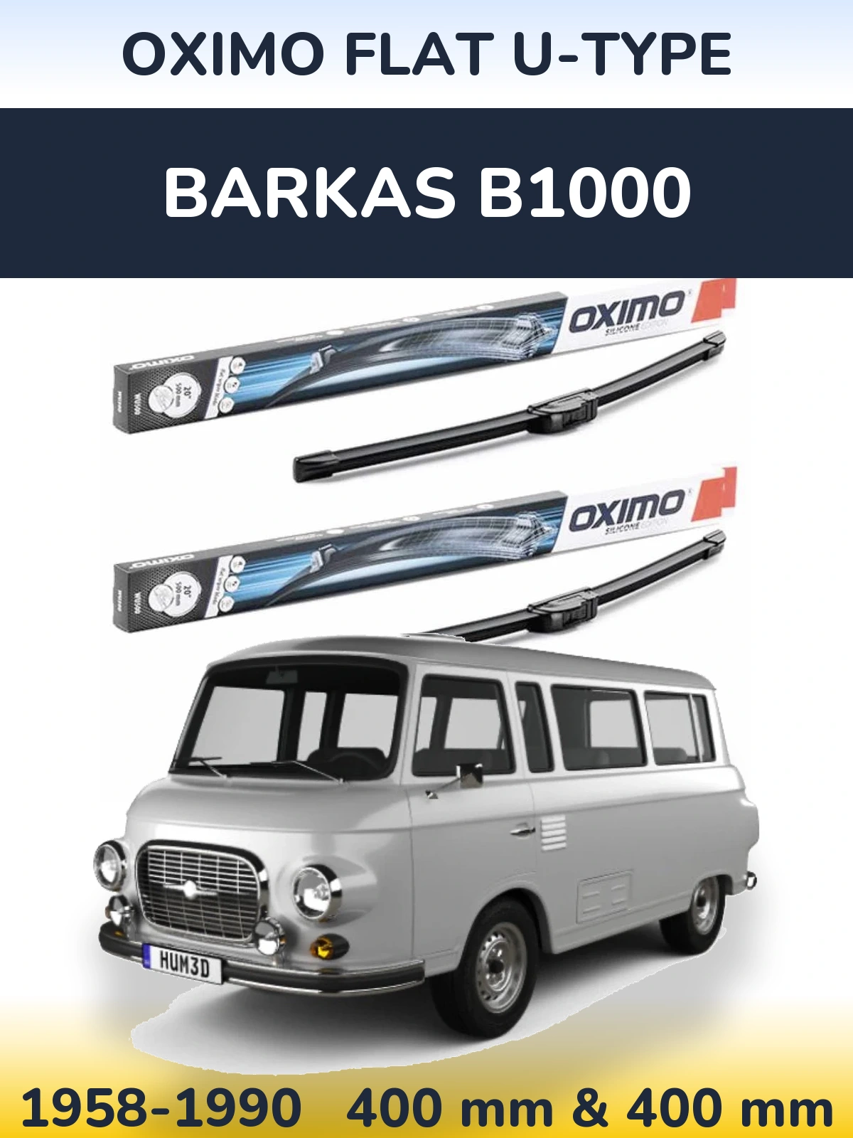 Torkarblad Oximo Flat U-type för Barkas B1000