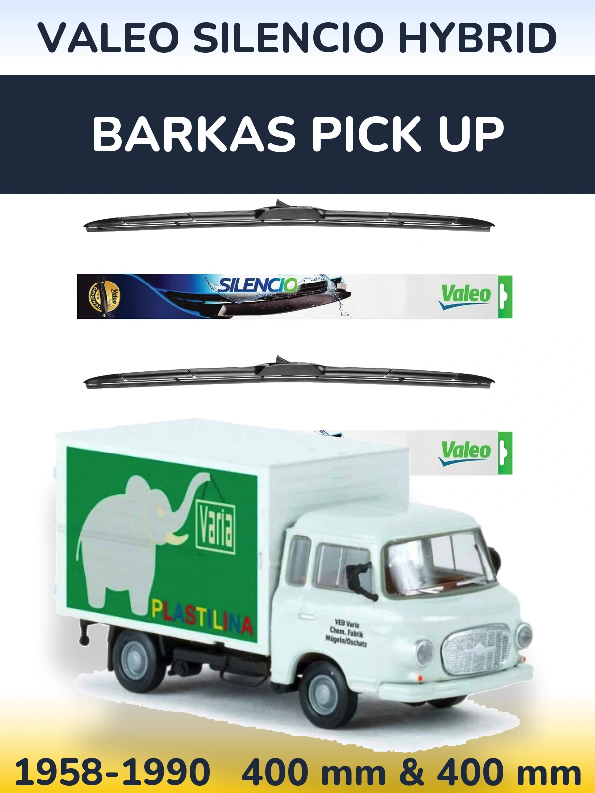 Torkarblad Valeo Silencio Hybrid för Barkas Pick Up