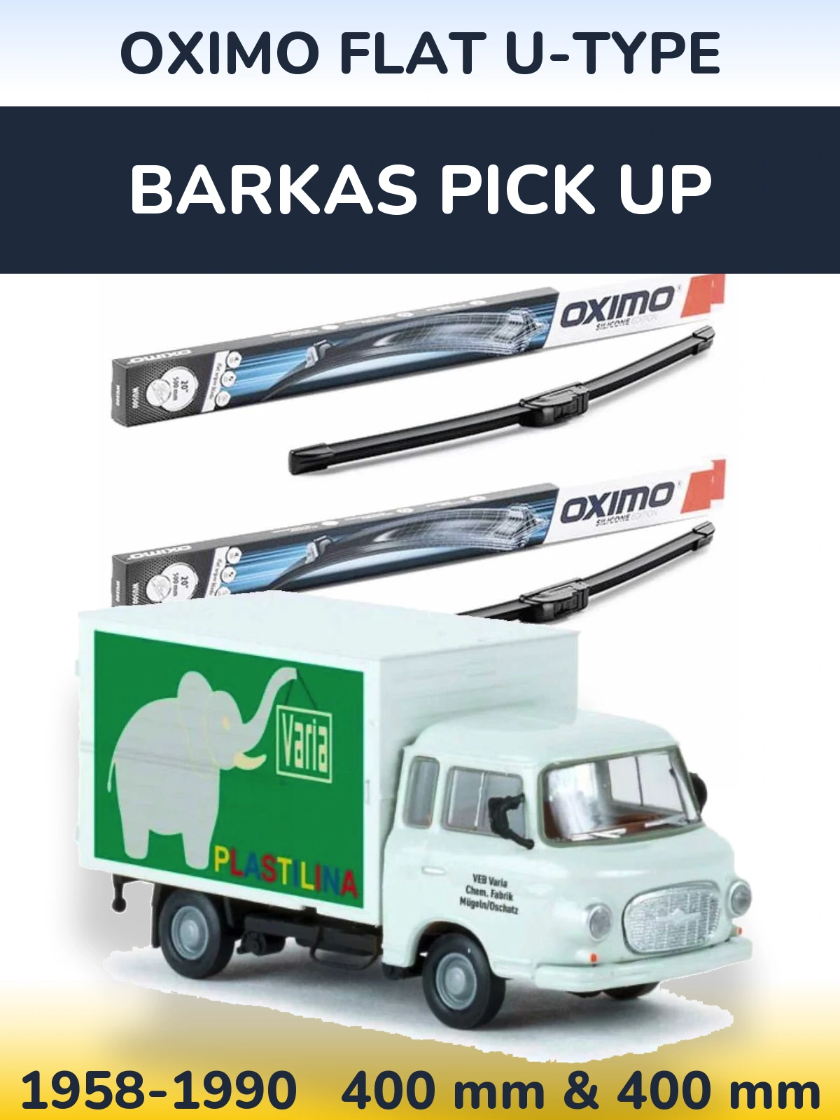 Torkarblad Oximo Flat U-type för Barkas Pick Up