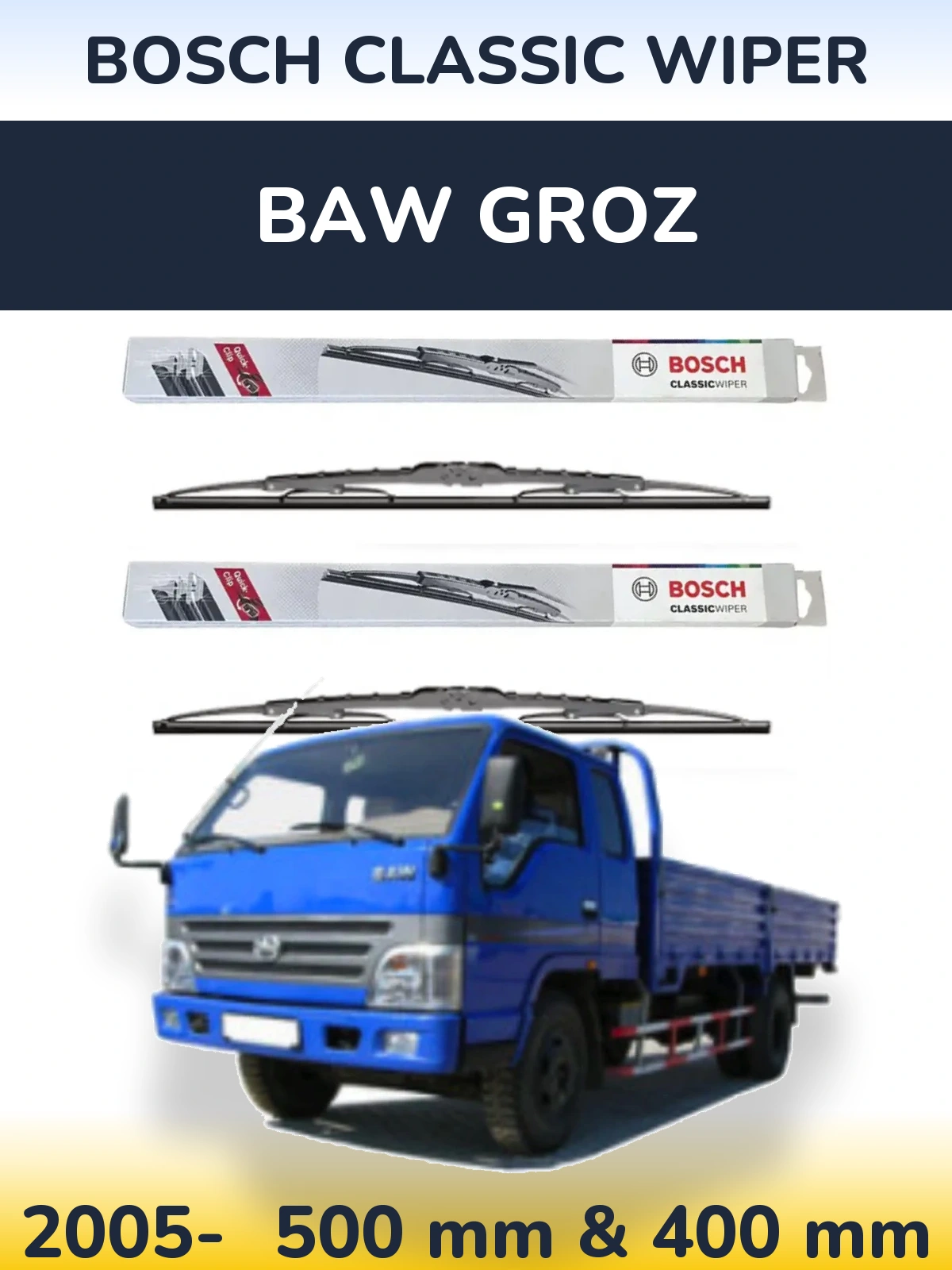 Torkarblad BOSCH Classic Wiper för BAW Groz