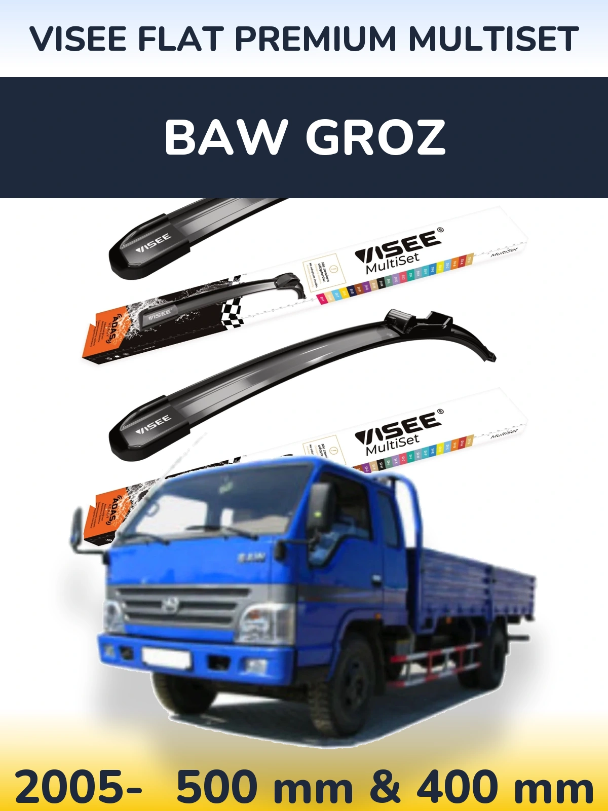 Torkarblad VISEE FLAT PREMIUM MultiSet för BAW Groz