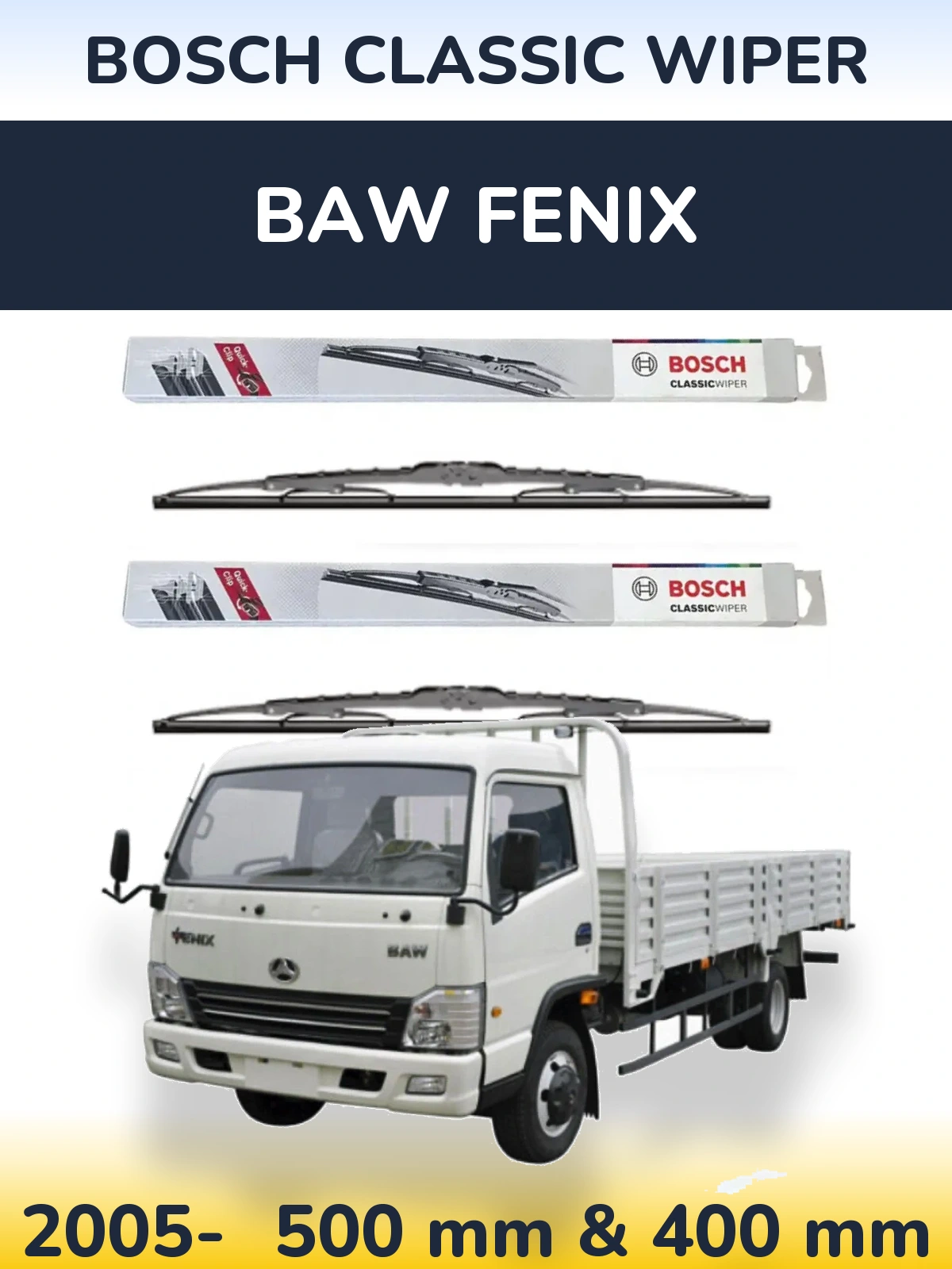 Torkarblad BOSCH Classic Wiper för BAW Fenix