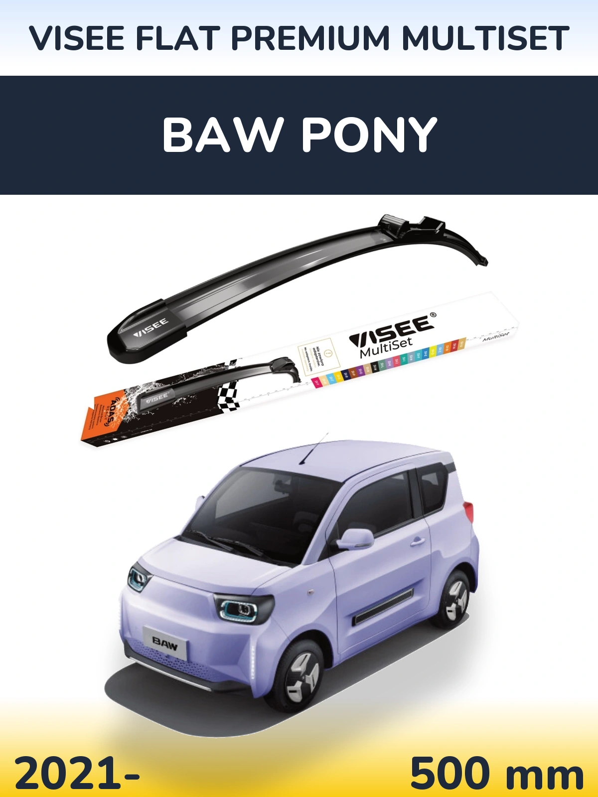 Torkarblad VISEE FLAT PREMIUM MultiSet för BAW Pony