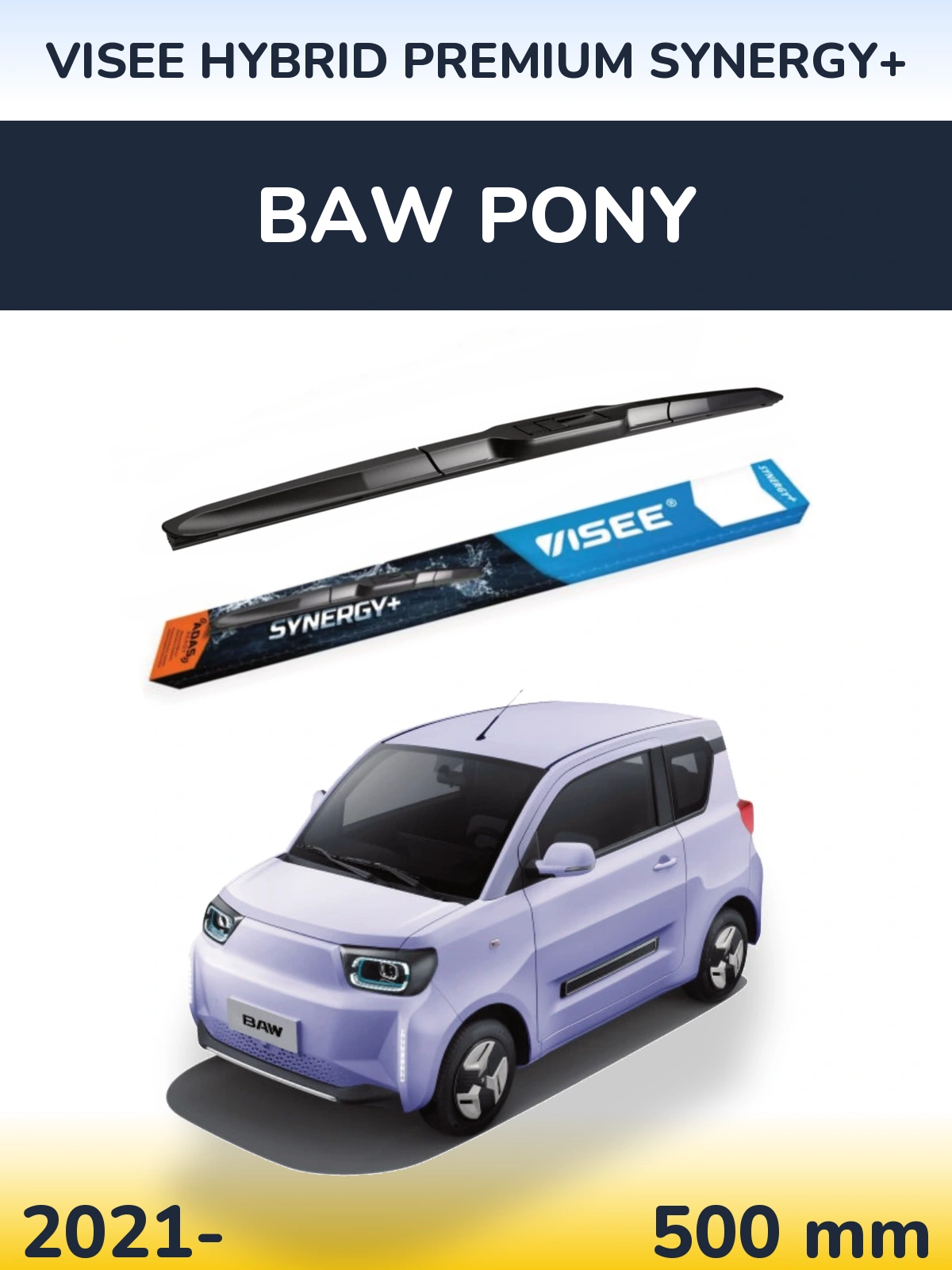 Torkarblad VISEE HYBRID PREMIUM SYNERGY+ för BAW Pony