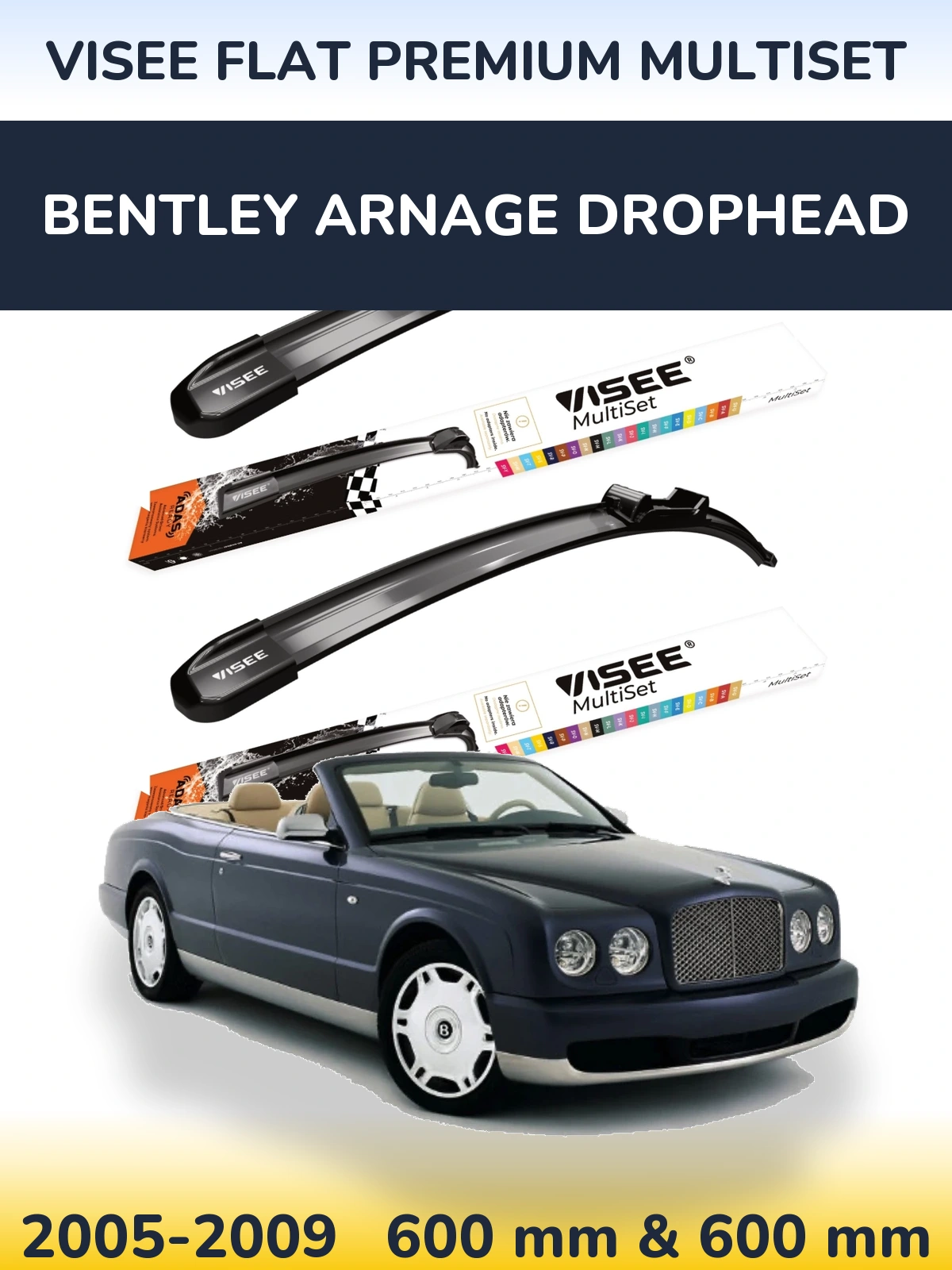 Torkarblad VISEE FLAT PREMIUM MultiSet för Bentley Arnage Drophead