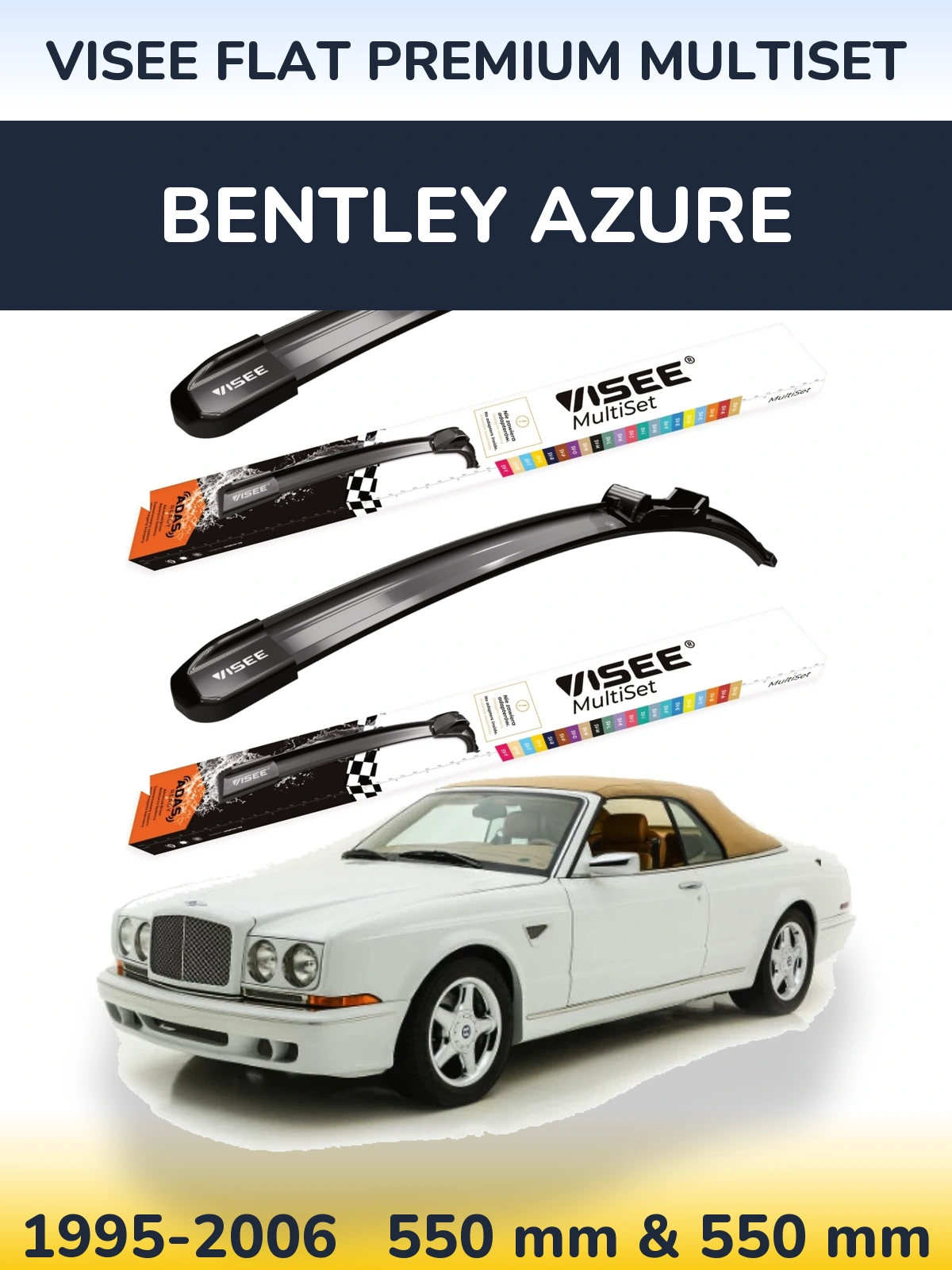 Torkarblad VISEE FLAT PREMIUM MultiSet för Bentley Azure