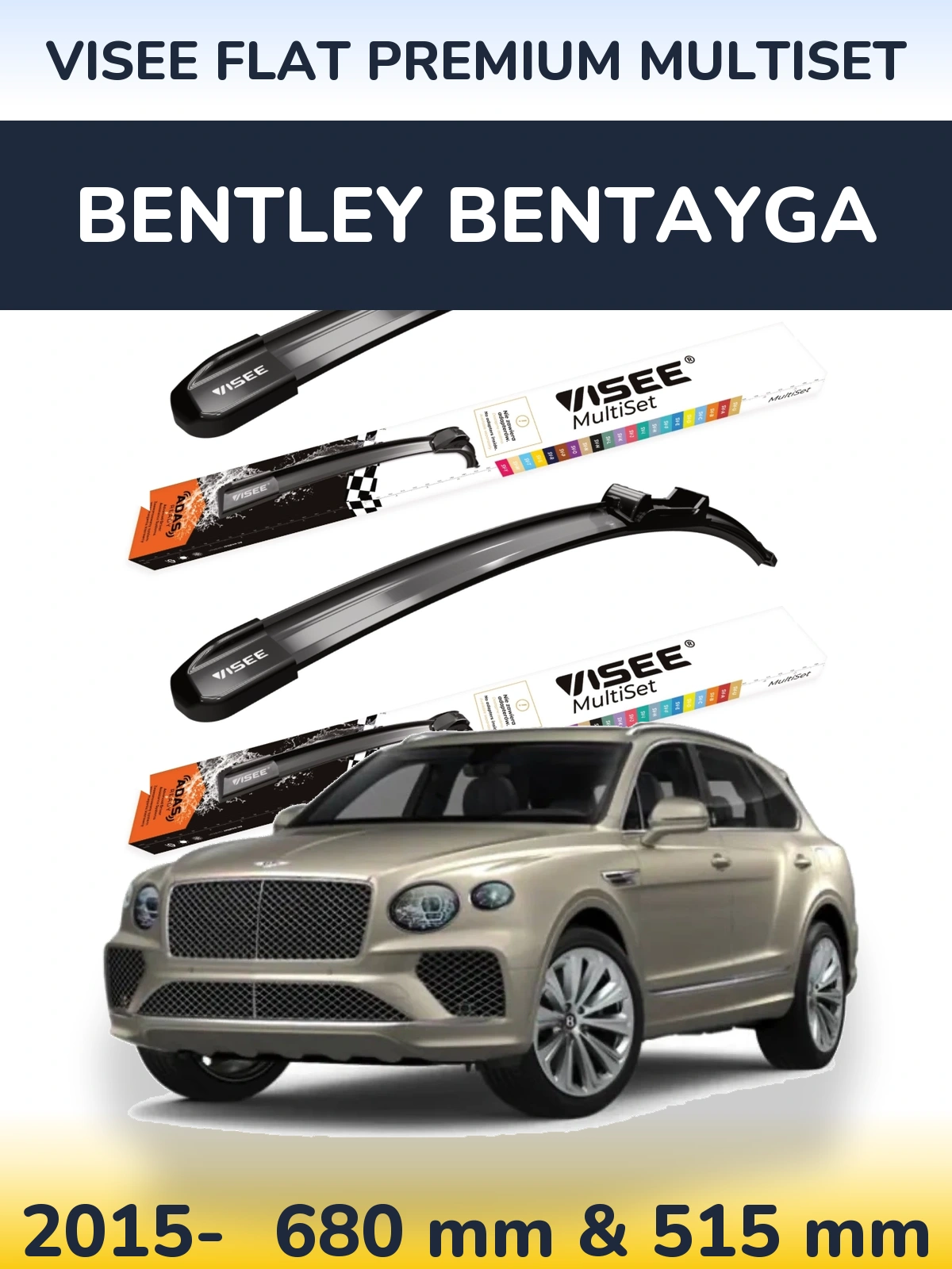 Torkarblad VISEE FLAT PREMIUM MultiSet för Bentley Bentayga