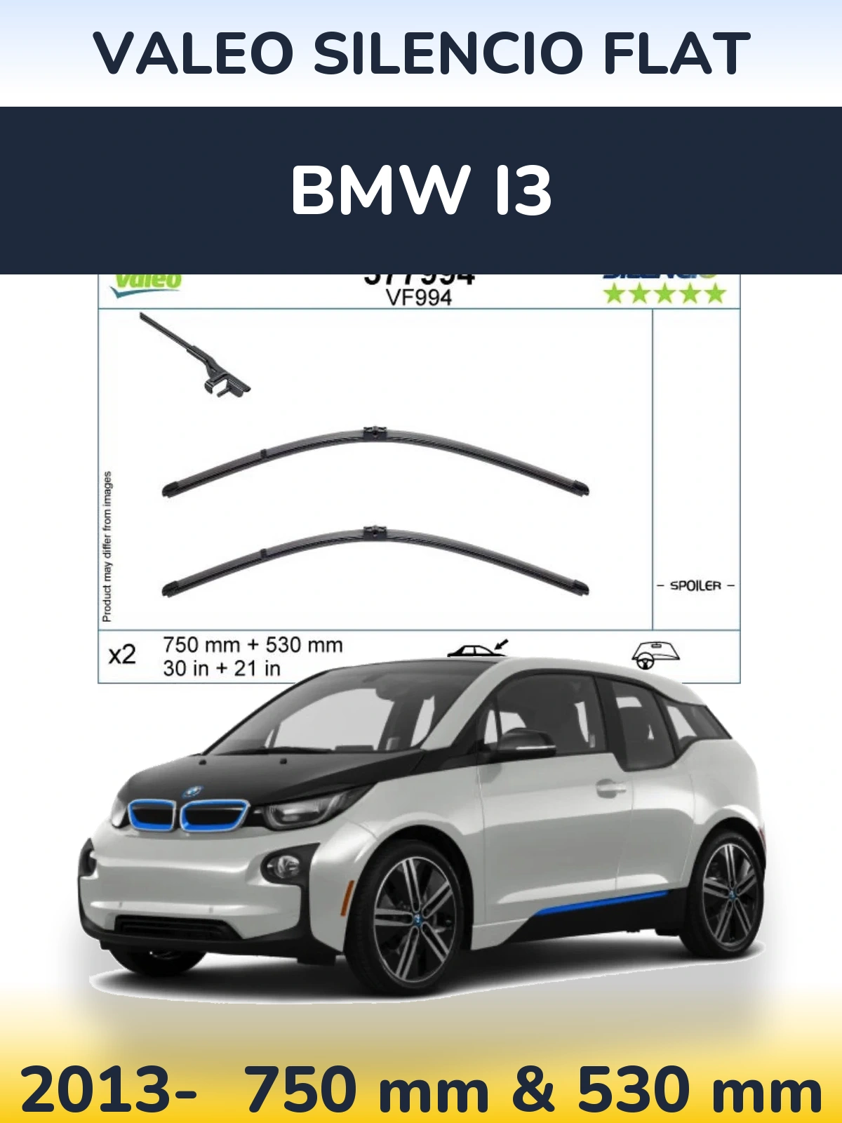 Torkarblad Valeo Silencio Flat för BMW i3