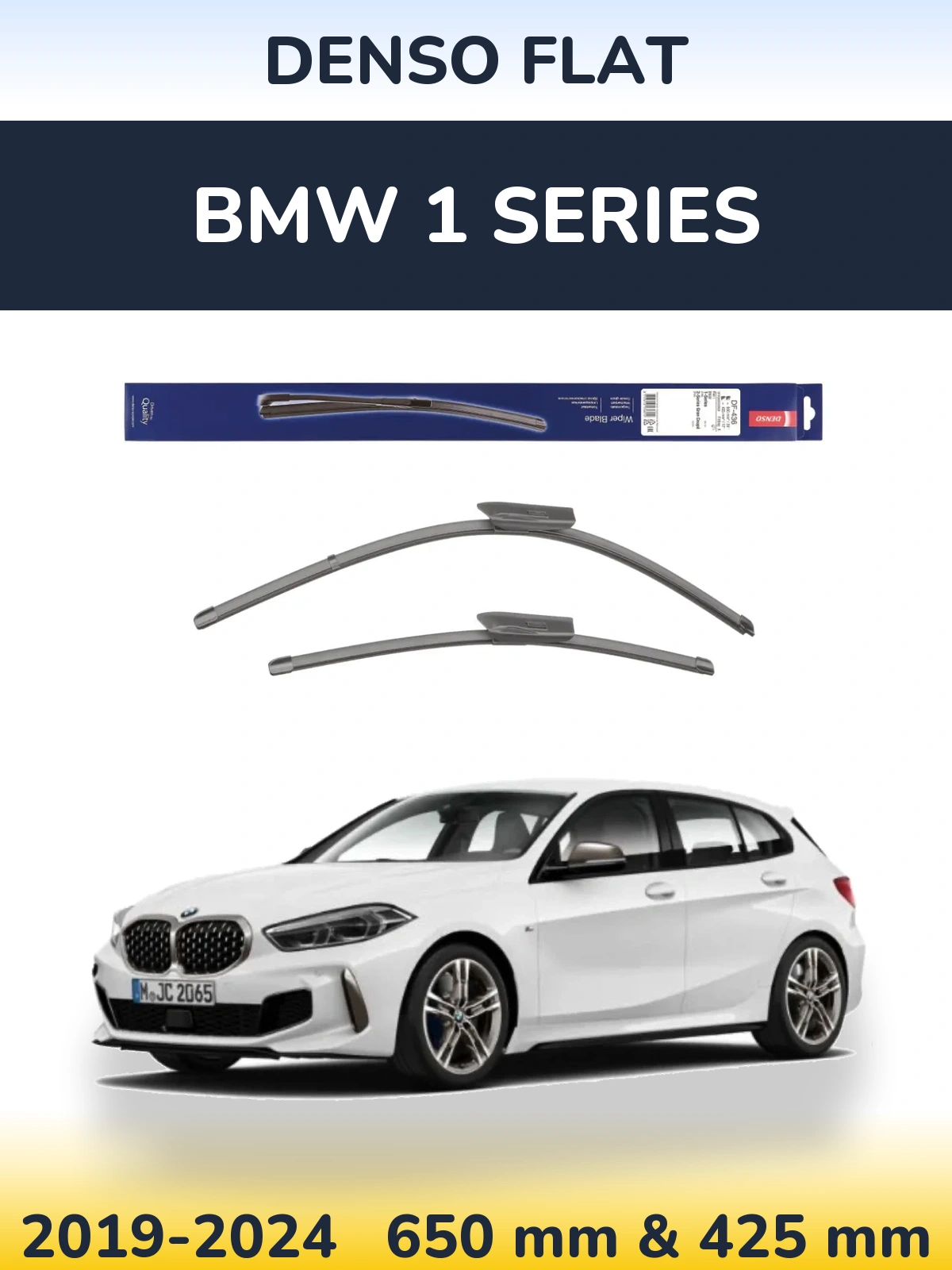 Front wiper blade set Denso Flat 650 & 425 mm for BMW 1 Series 2019-2024