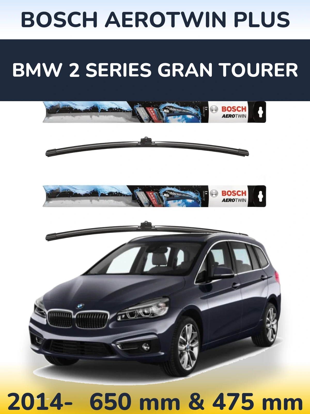 Torkarblad BOSCH AeroTwin Plus för BMW 2 Series Gran Tourer