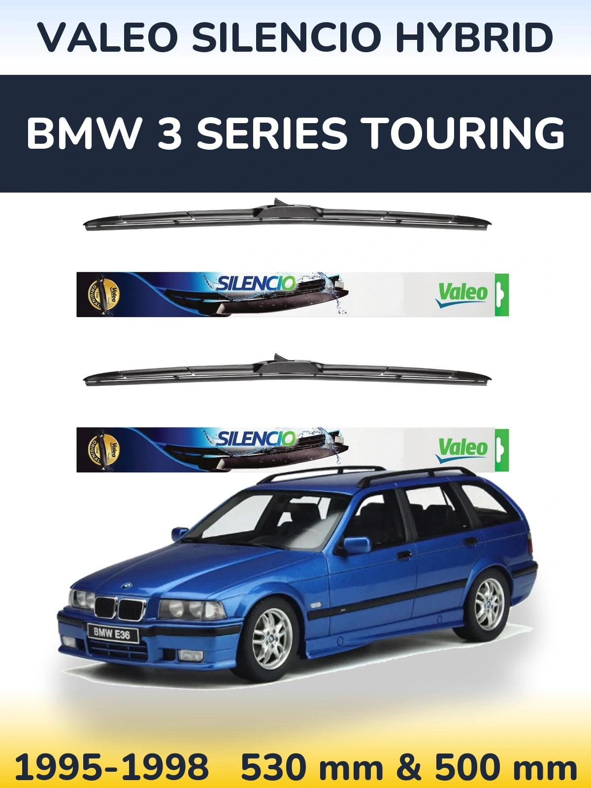 Torkarblad Valeo Silencio Hybrid för BMW 3 Series Touring