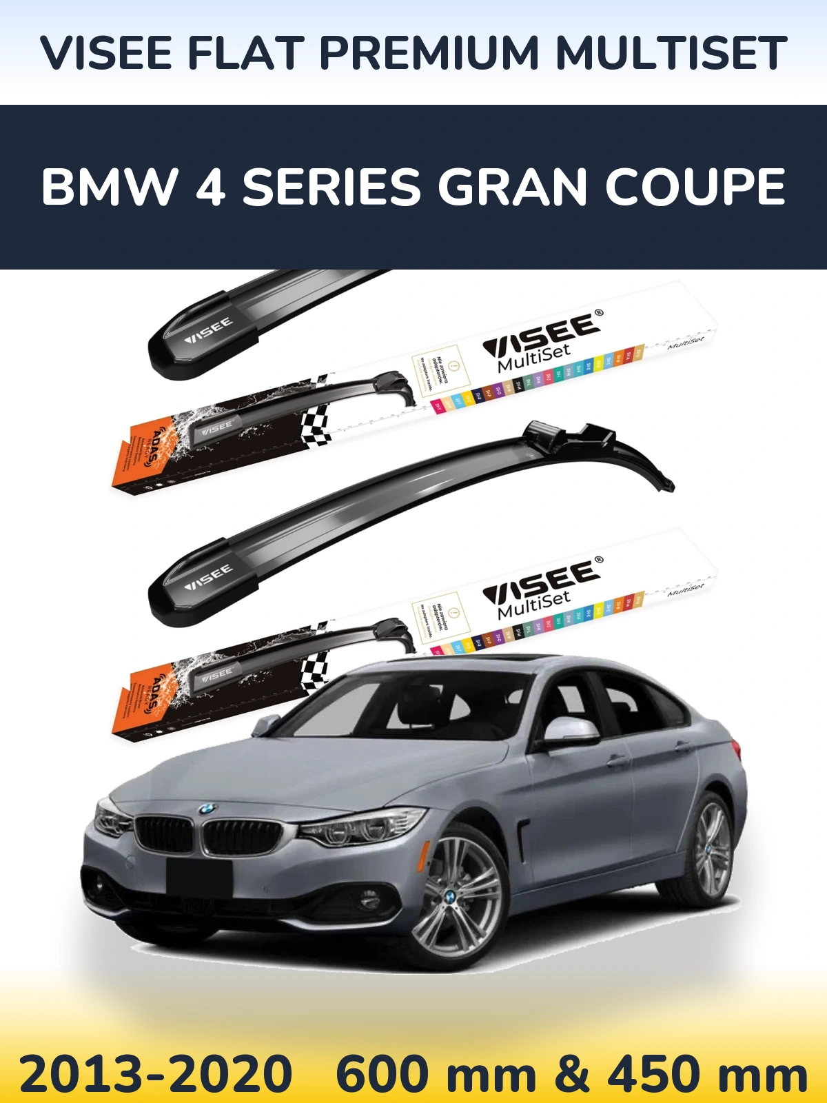 Torkarblad VISEE FLAT PREMIUM MultiSet för BMW 4 Series Gran Coupe