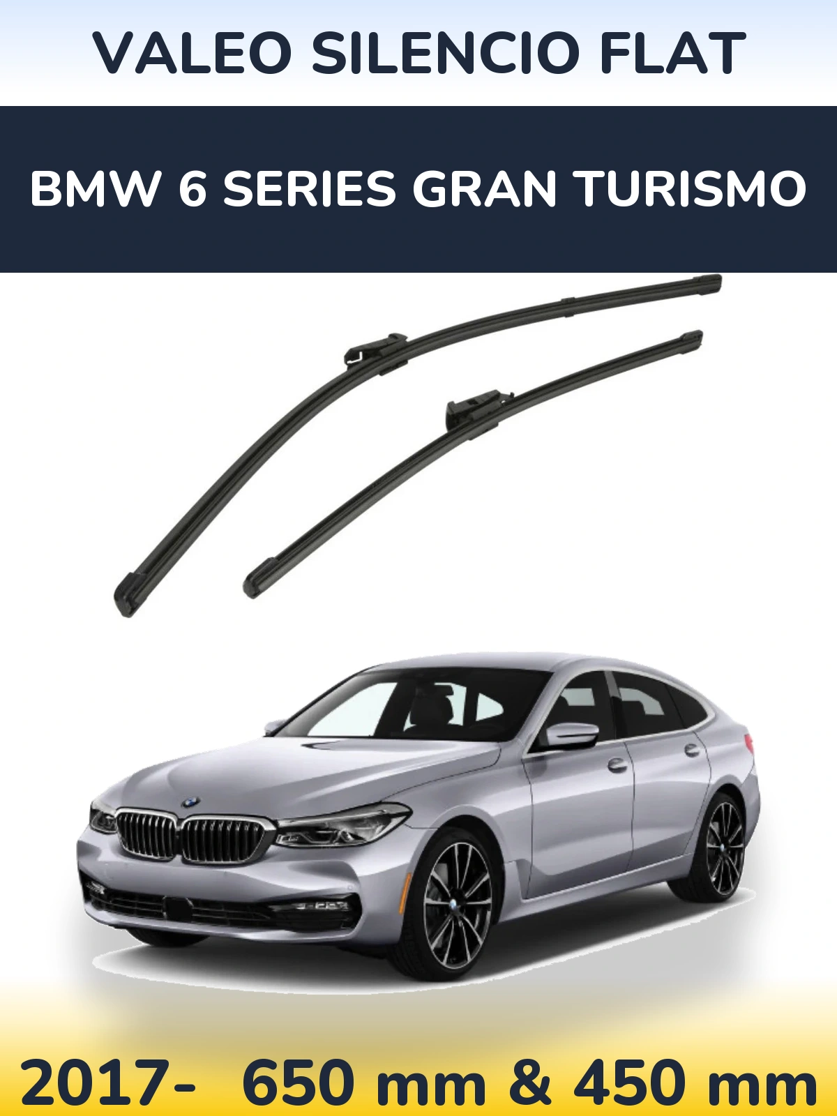 Torkarblad Valeo Silencio Flat för BMW 6 Series Gran Turismo