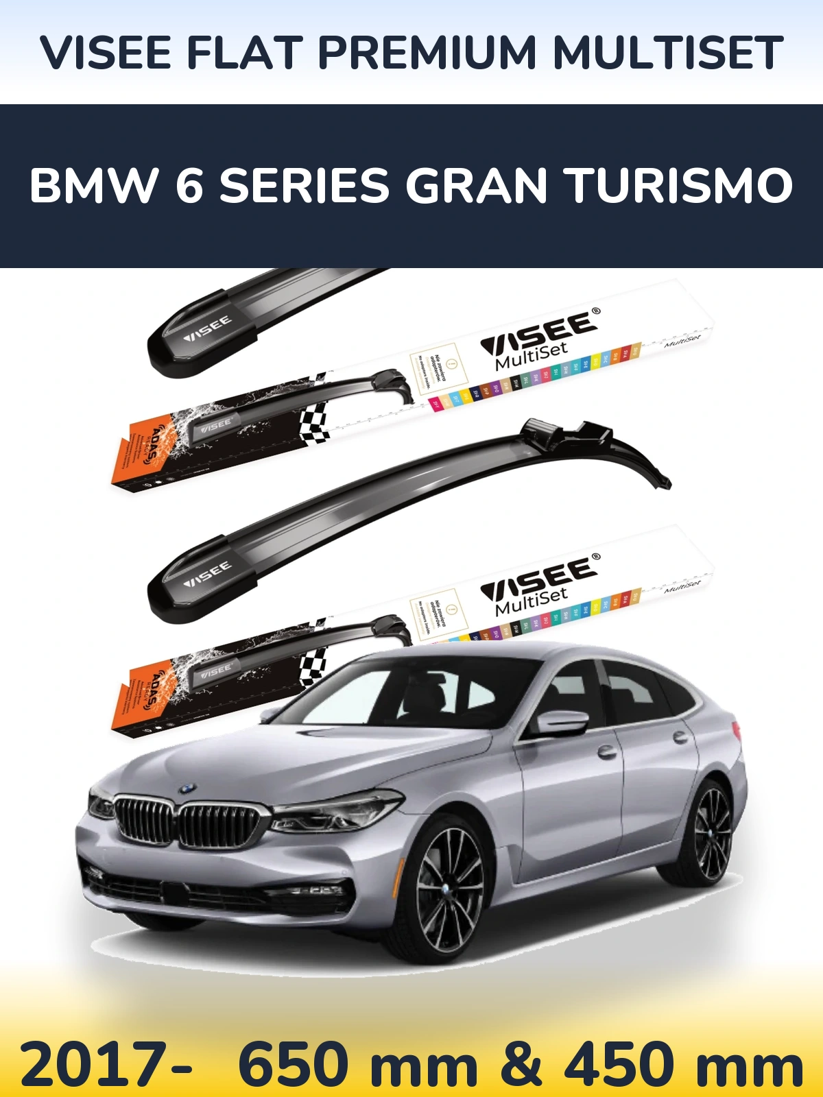 Torkarblad VISEE FLAT PREMIUM MultiSet för BMW 6 Series Gran Turismo