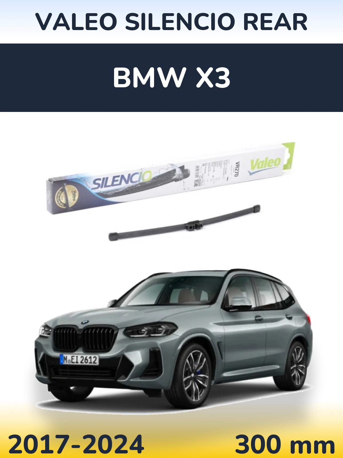 Задня щітка Valeo Silencio Rear 280 мм для BMW X3 2017-2024