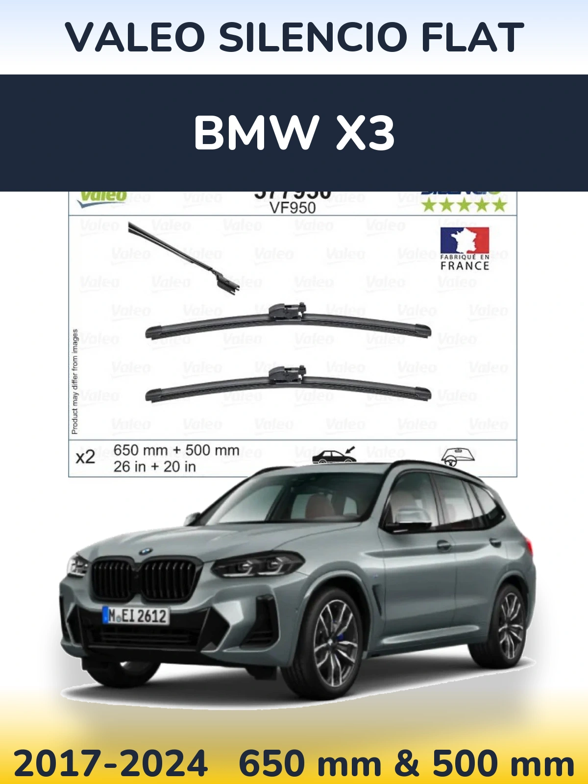 Torkarblad Valeo Silencio Flat för BMW X3