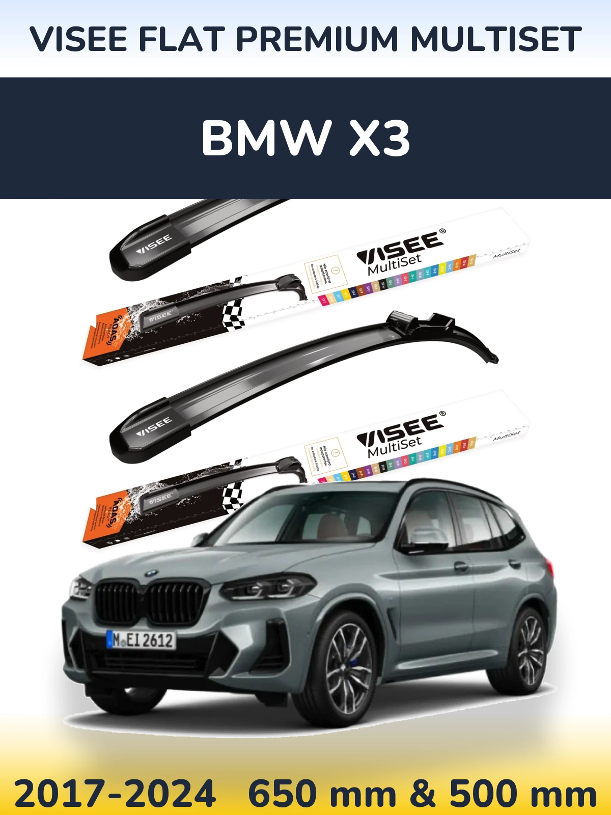 Torkarblad VISEE FLAT PREMIUM MultiSet för BMW X3