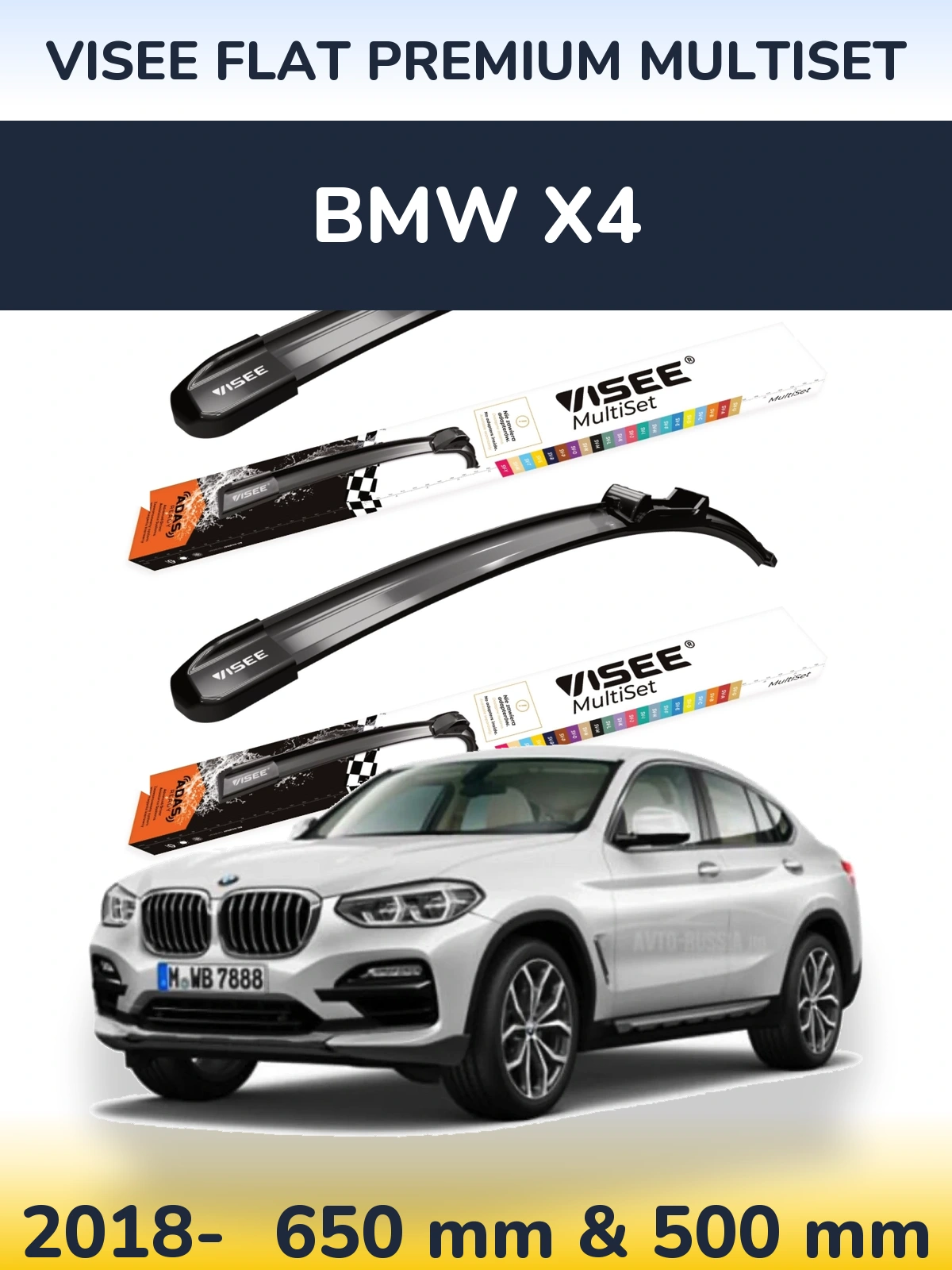 Torkarblad VISEE FLAT PREMIUM MultiSet för BMW X4