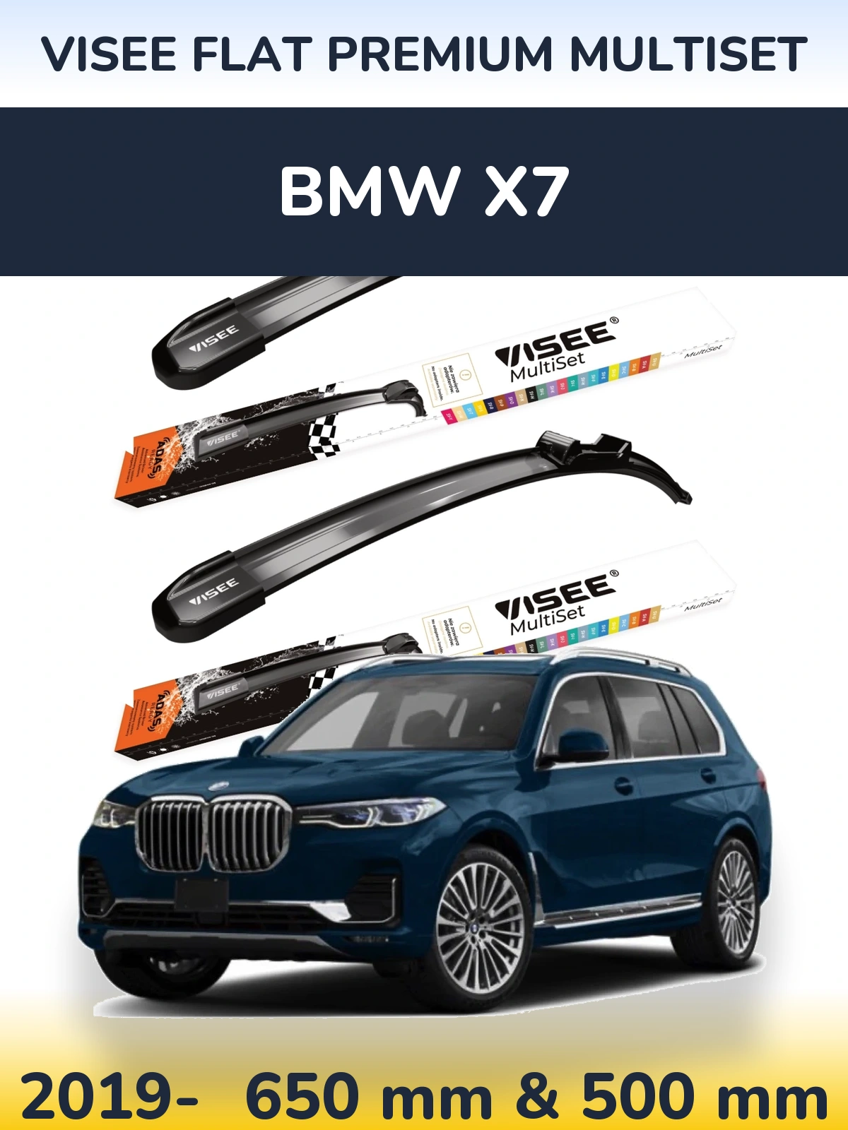 Torkarblad VISEE FLAT PREMIUM MultiSet för BMW X7