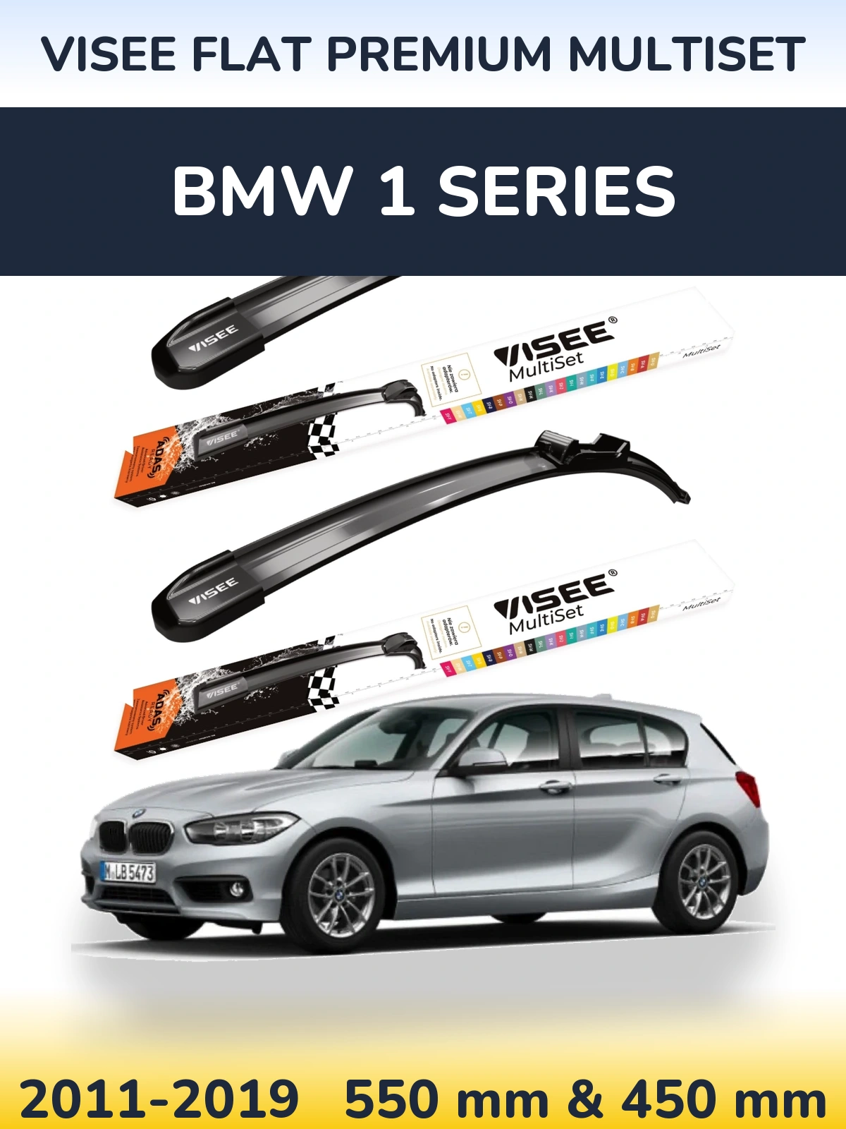 Torkarblad VISEE FLAT PREMIUM MultiSet för BMW 1 Series