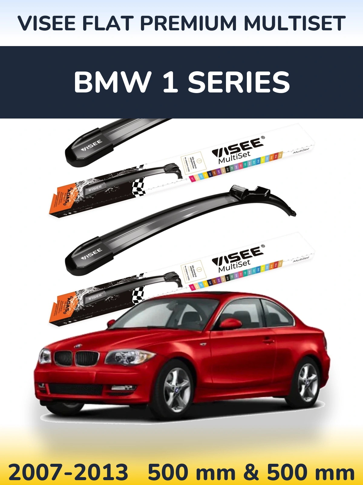 Torkarblad VISEE FLAT PREMIUM MultiSet för BMW 1 Series