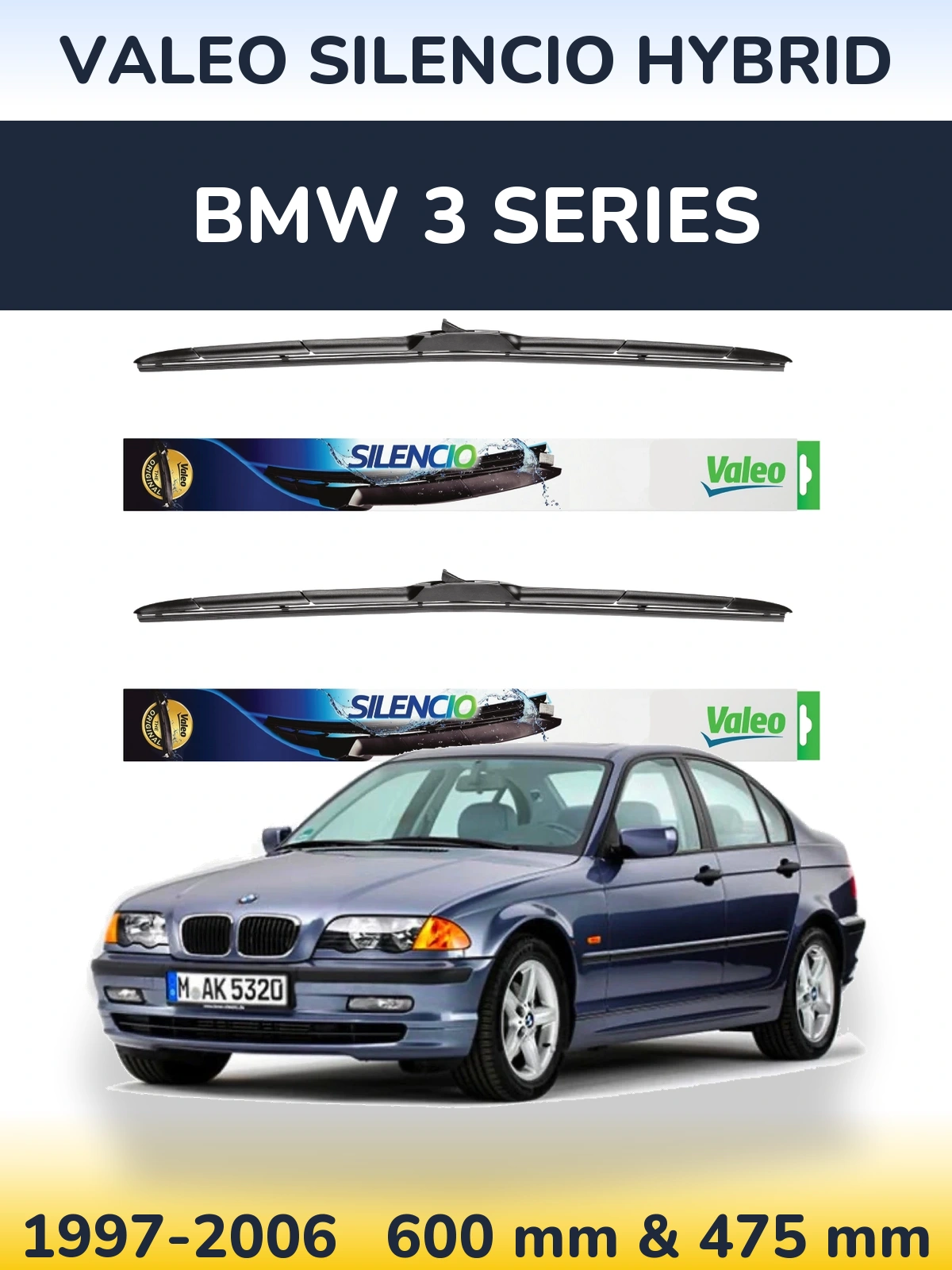 Torkarblad Valeo Silencio Hybrid för BMW 3 Series