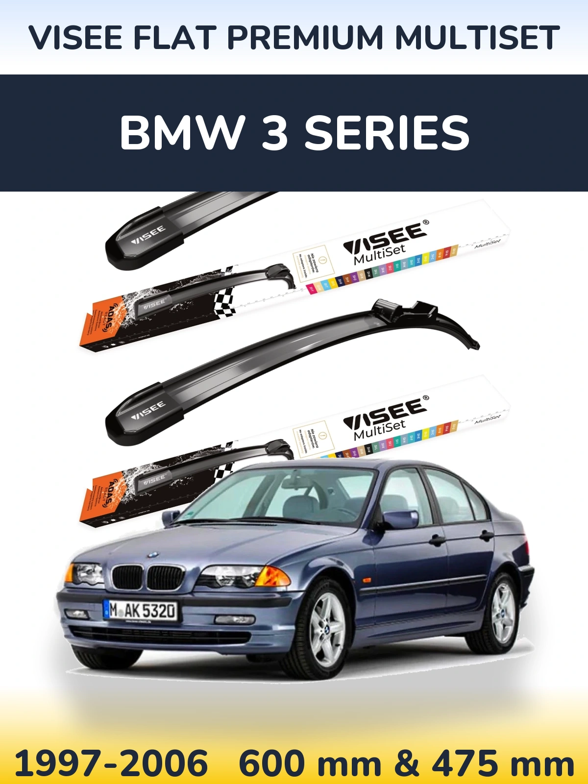 Torkarblad VISEE FLAT PREMIUM MultiSet för BMW 3 Series