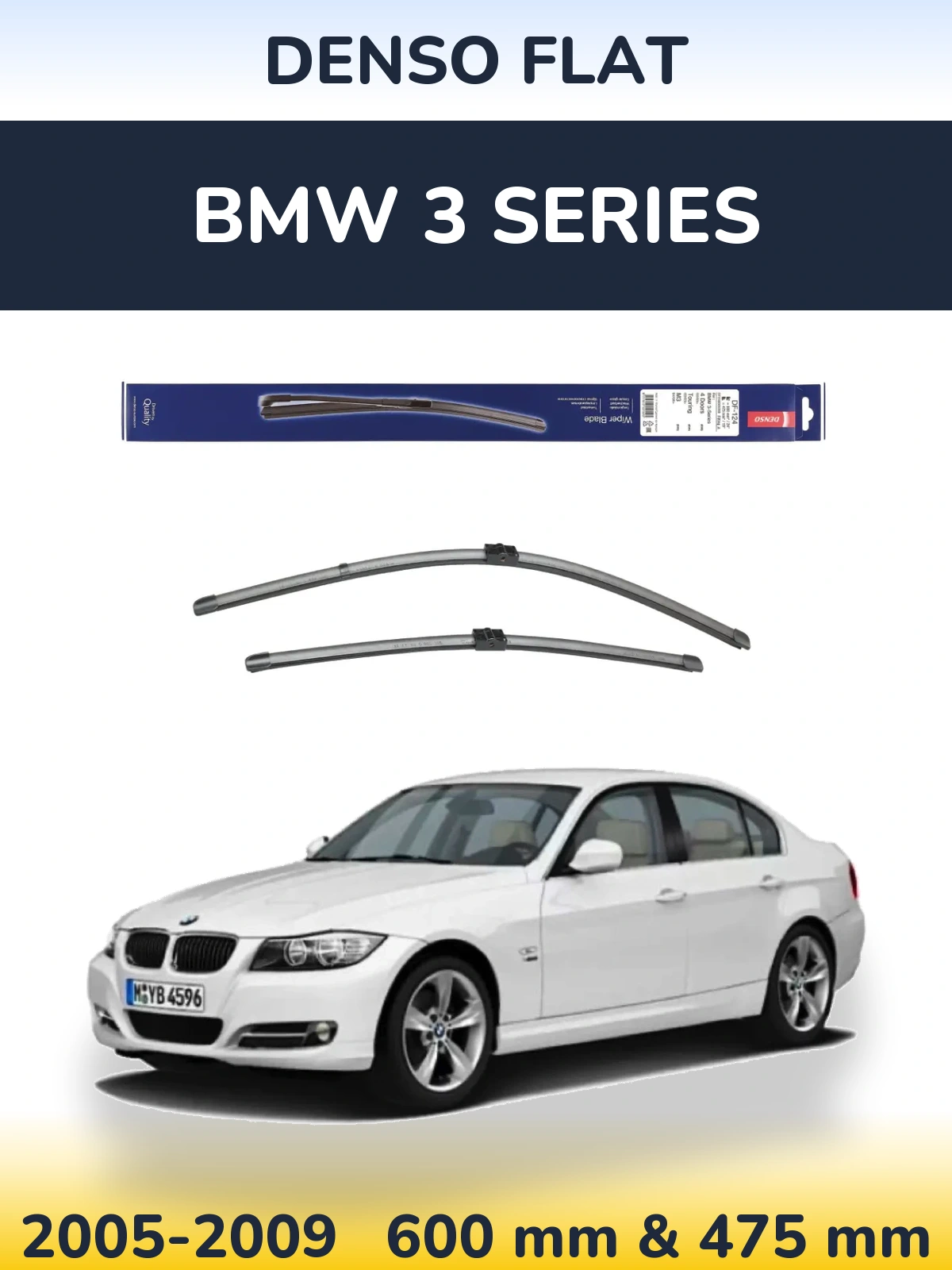 Комплект передніх щіток Denso Flat 600 & 475 мм для BMW 3 Series 2005-2009
