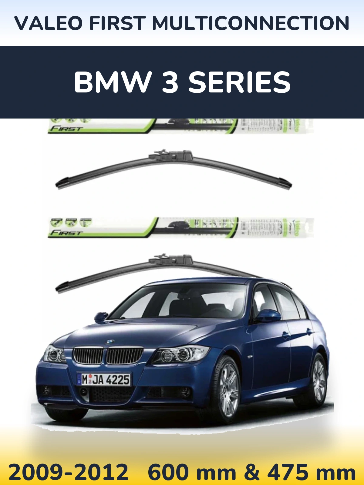 Комплект передних дворников Valeo First MultiConnection 600 & 475 мм для BMW 3 Series 2009-2012