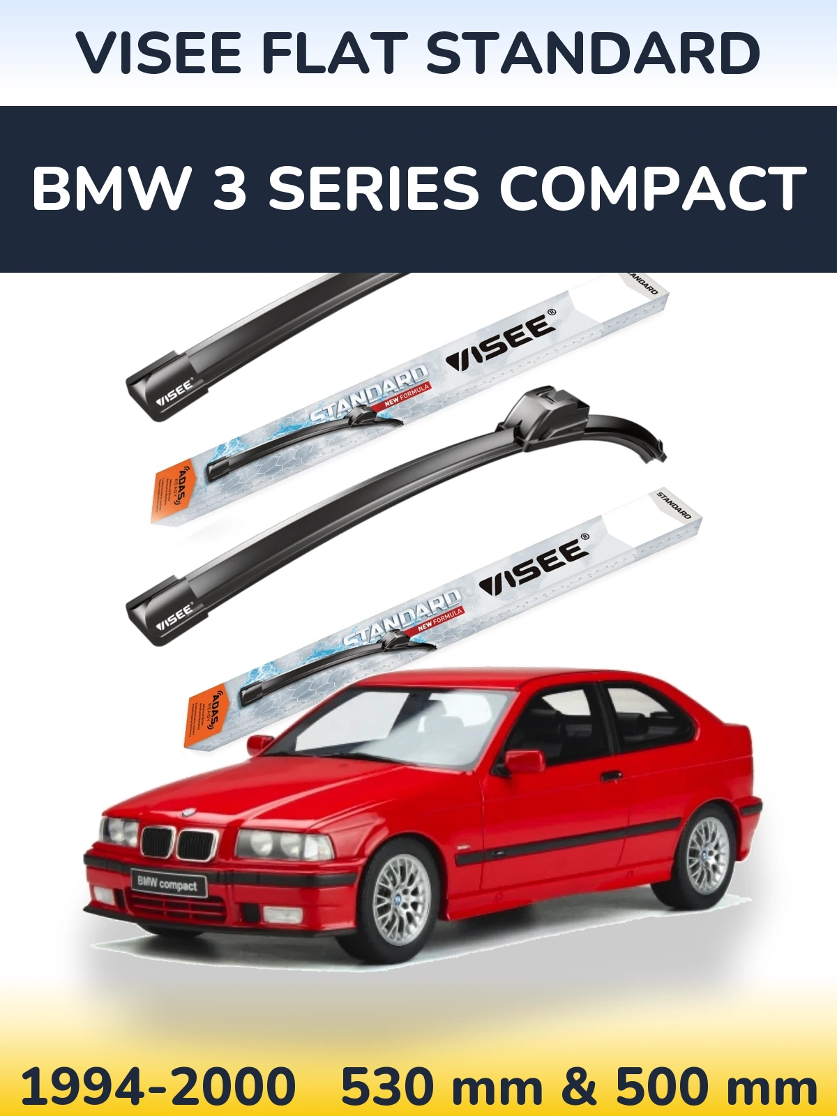 Torkarblad VISEE FLAT STANDARD för BMW 3 Series Compact