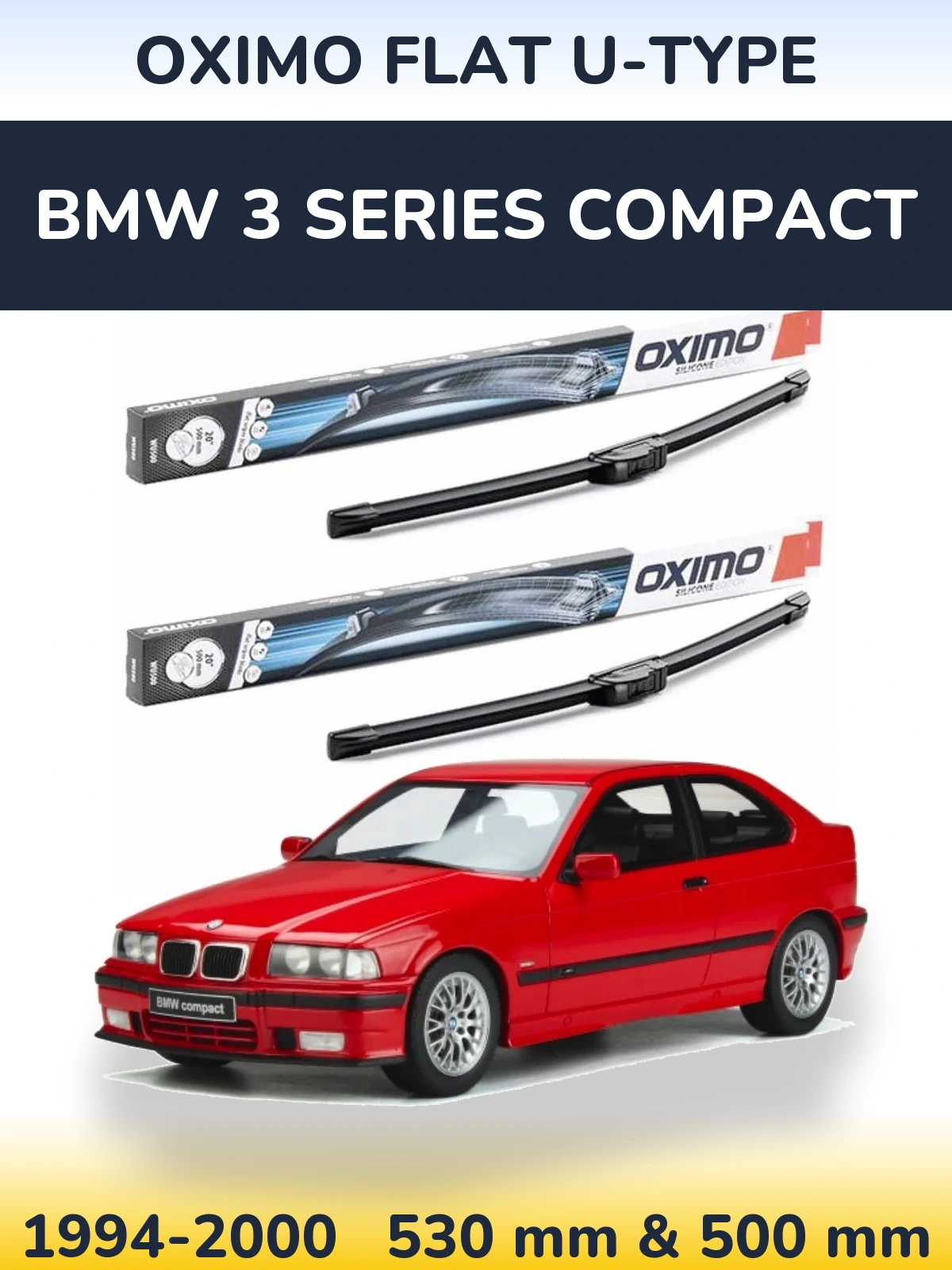 Torkarblad Oximo Flat U-type för BMW 3 Series Compact