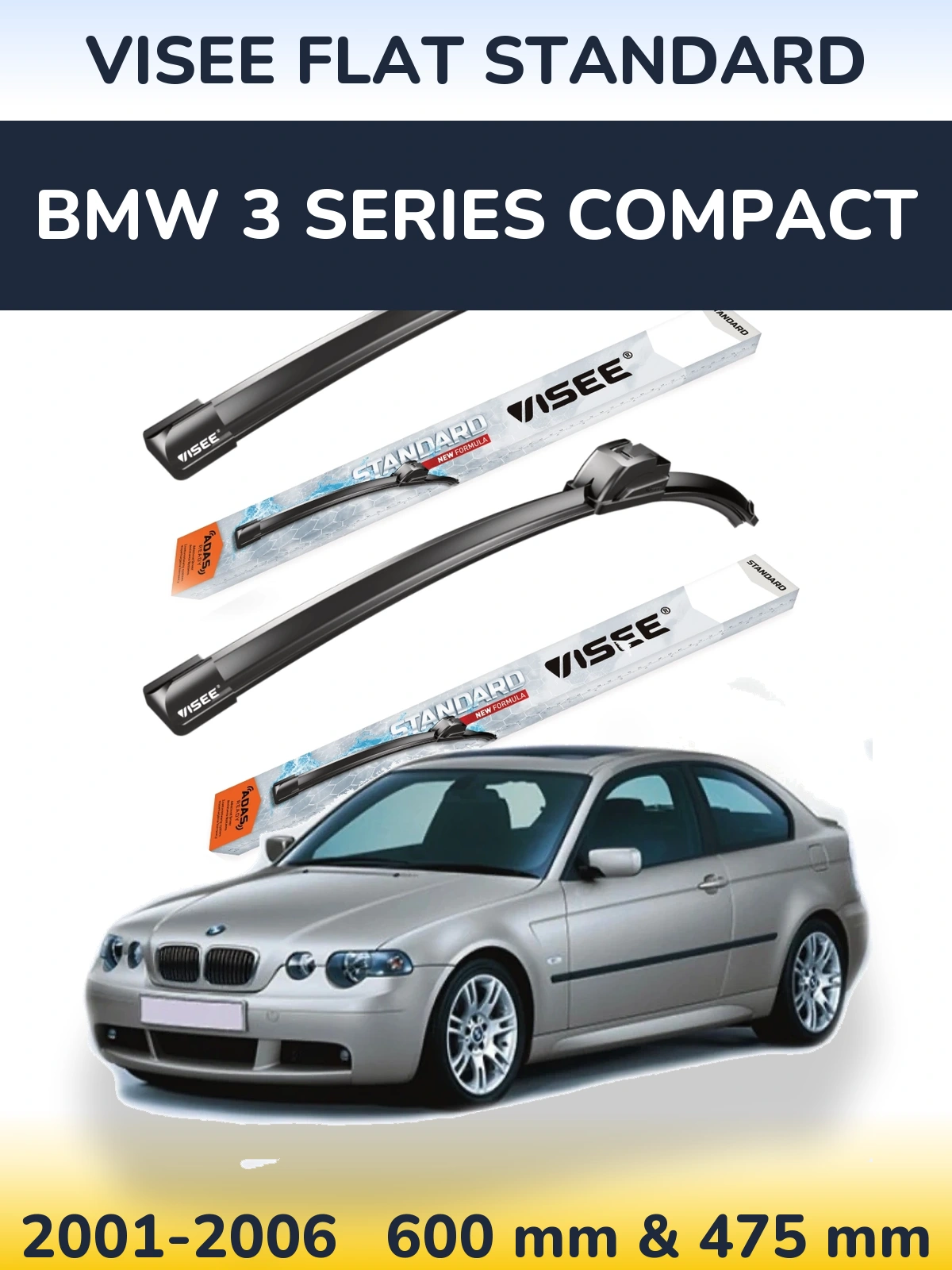 Torkarblad VISEE FLAT STANDARD för BMW 3 Series Compact