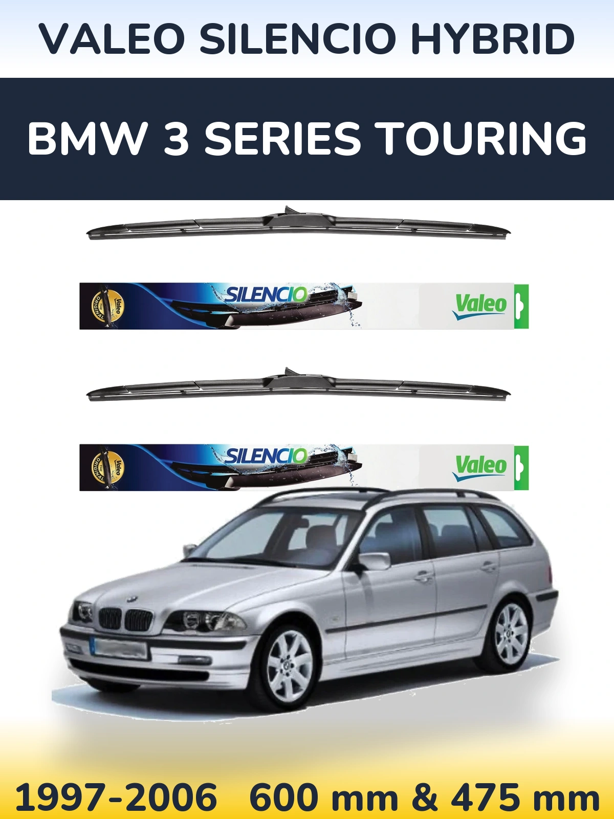 Torkarblad Valeo Silencio Hybrid för BMW 3 Series Touring