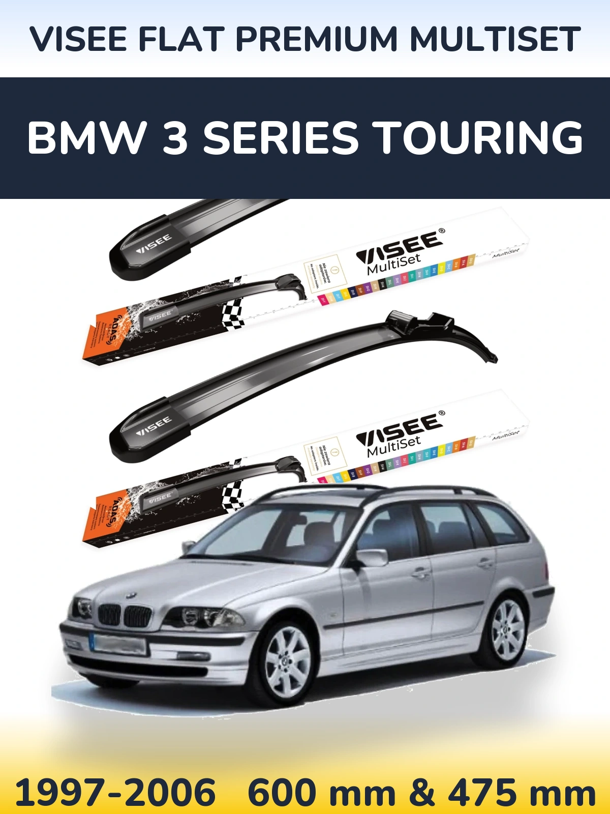 Torkarblad VISEE FLAT PREMIUM MultiSet för BMW 3 Series Touring